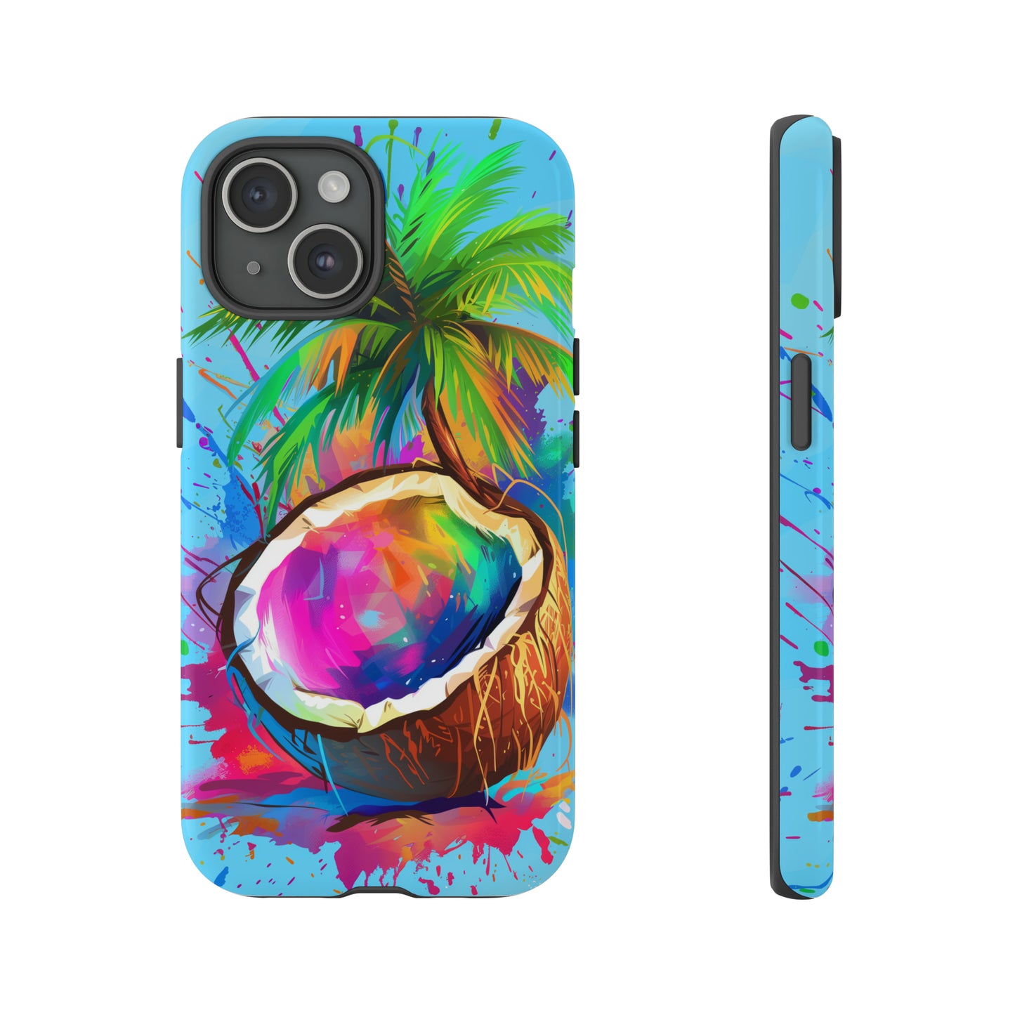 Coconut Colorful Hawaiian Tropical Phone Case, 808, Island Tropics, Wireless Compatible, Protective Cell Phone Case iPhone, Samsung, Pixel