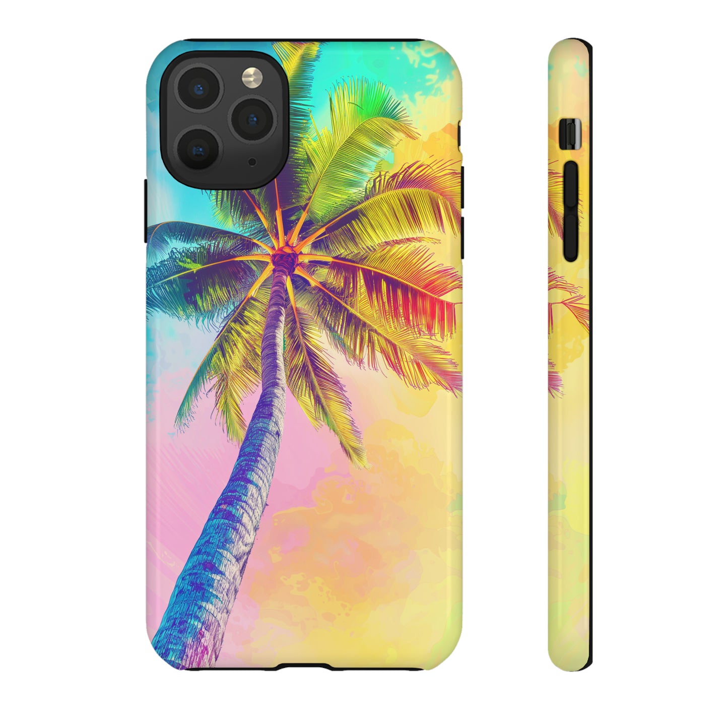 Palm Tree Colorful Hawaiian Tropical Phone Case, 808, Island Tropics, Wireless Compatible, Protective Cell Phone Case iPhone, Samsung, Pixel