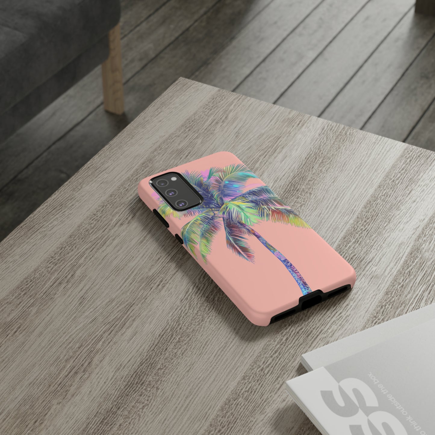 Pink Palm Tree Hawaiian Phone Case, Tropical, Hibiscus, Wireless Compatible, Protective Cell Phone Case for iPhone, Samsung, Pixel phones