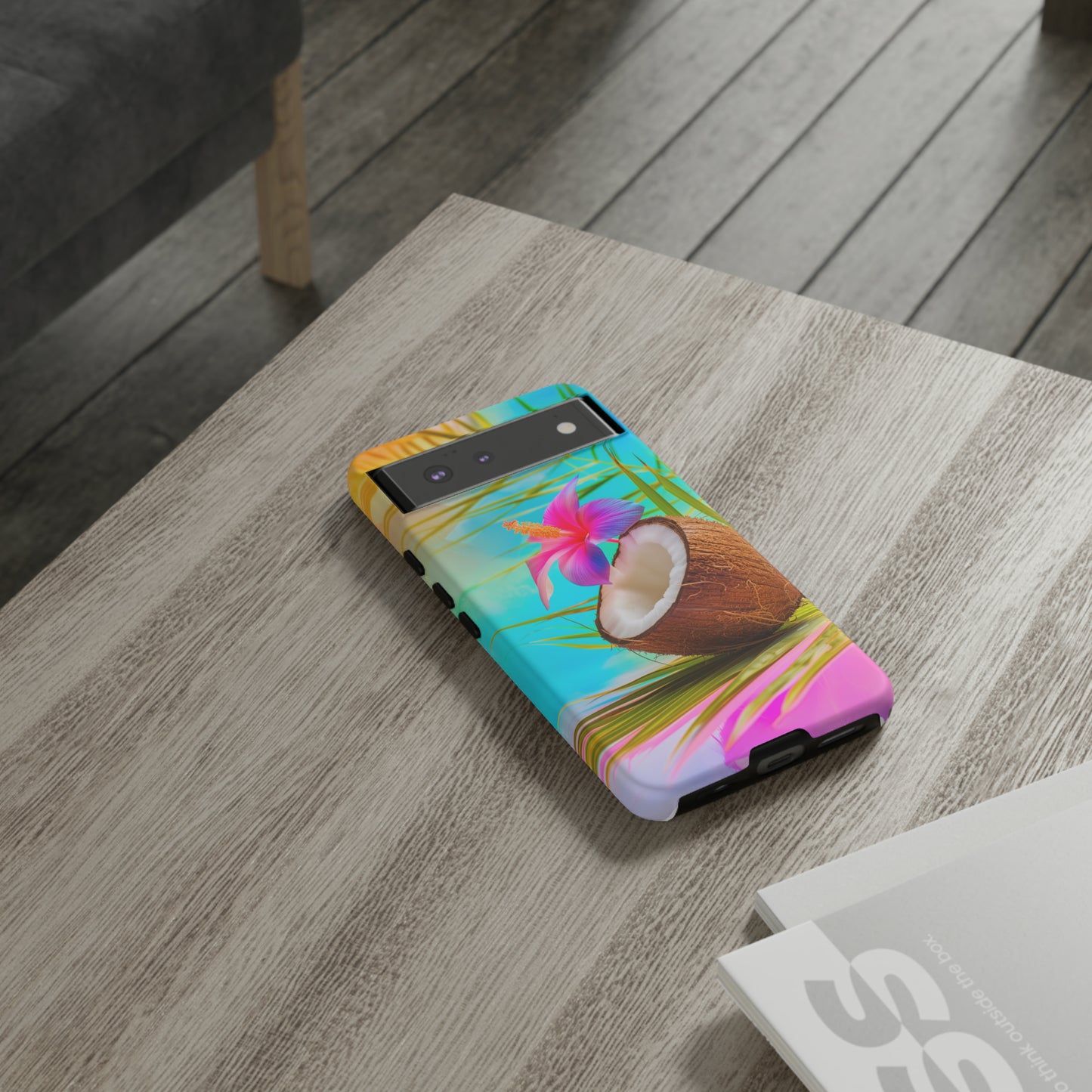 Coconut Colorful Hawaiian Tropical Phone Case, 808, Island Tropics, Wireless Compatible, Protective Cell Phone Case iPhone, Samsung, Pixel