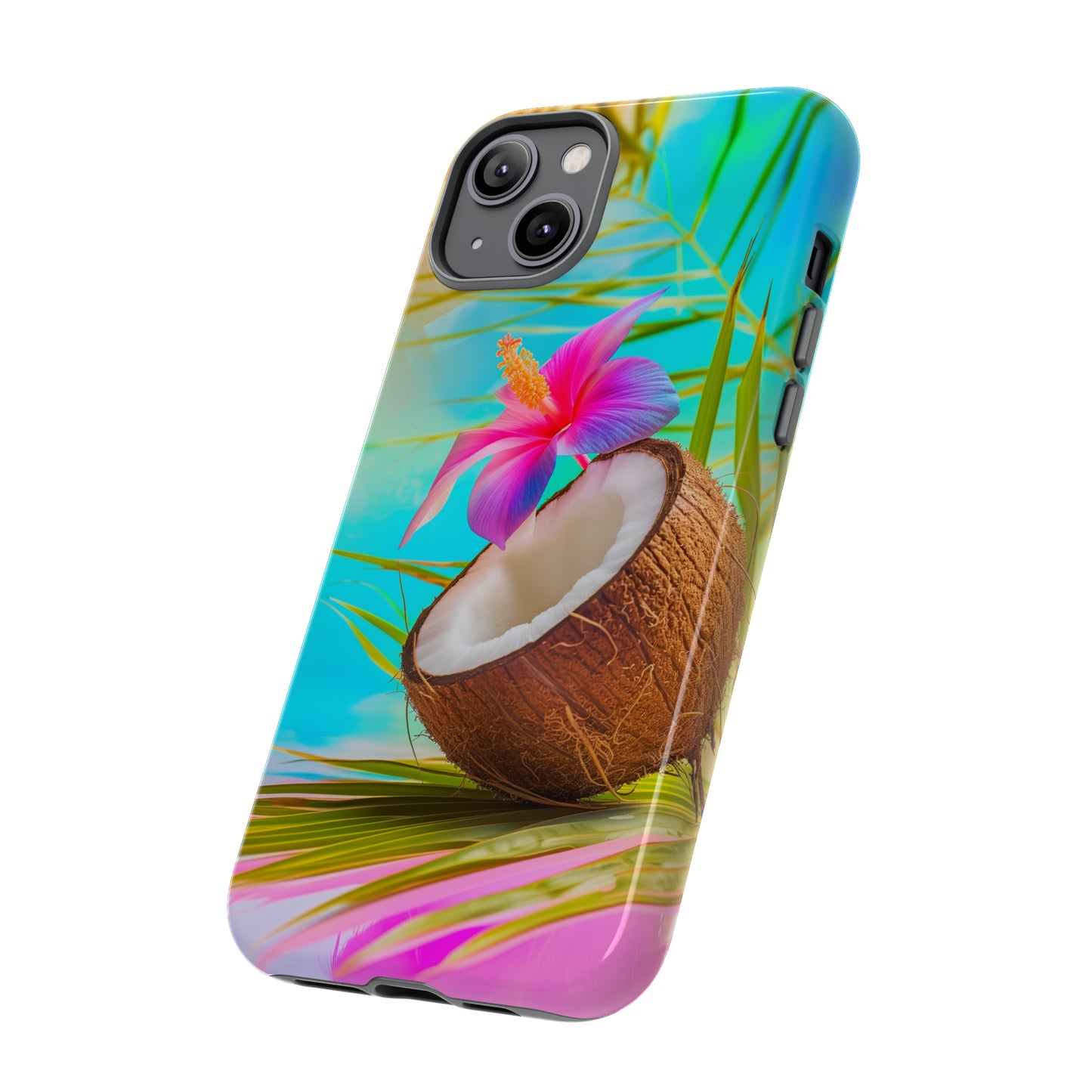 Coconut Colorful Hawaiian Tropical Phone Case, 808, Island Tropics, Wireless Compatible, Protective Cell Phone Case iPhone, Samsung, Pixel