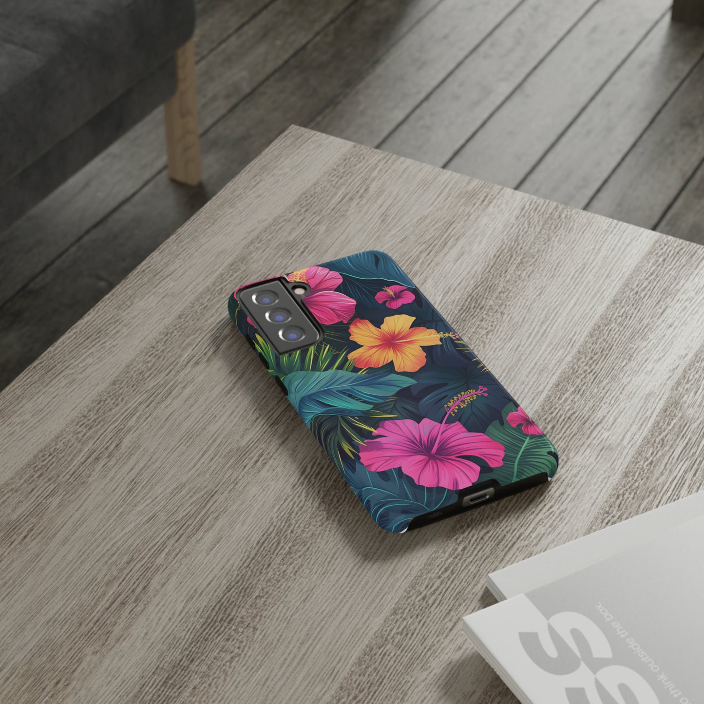 Hibiscus Dark Hawaiian Tropical Phone Case, 808, Island Tropics, Wireless Compatible, Protective Cell Phone Case iPhone, Samsung, Pixel