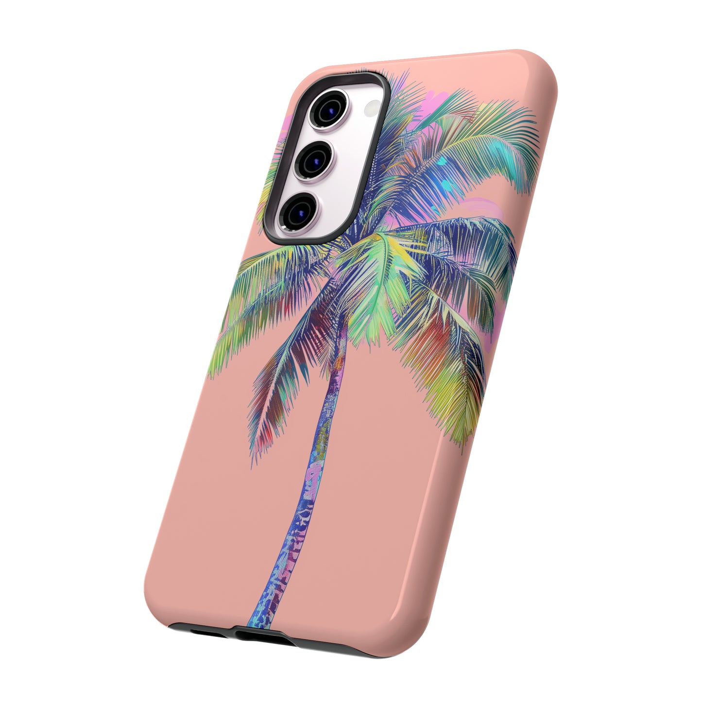 Pink Palm Tree Hawaiian Phone Case, Tropical, Hibiscus, Wireless Compatible, Protective Cell Phone Case for iPhone, Samsung, Pixel phones