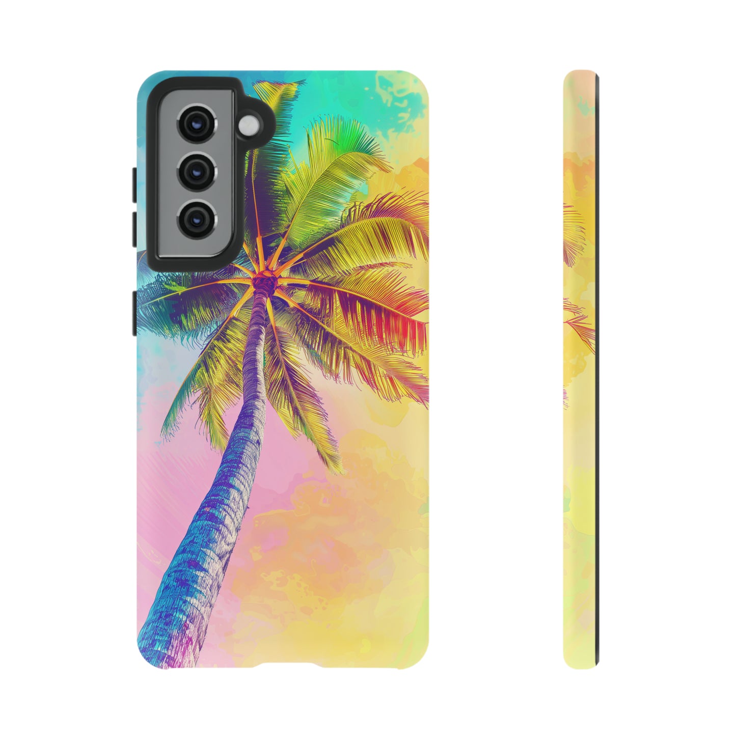 Palm Tree Colorful Hawaiian Tropical Phone Case, 808, Island Tropics, Wireless Compatible, Protective Cell Phone Case iPhone, Samsung, Pixel