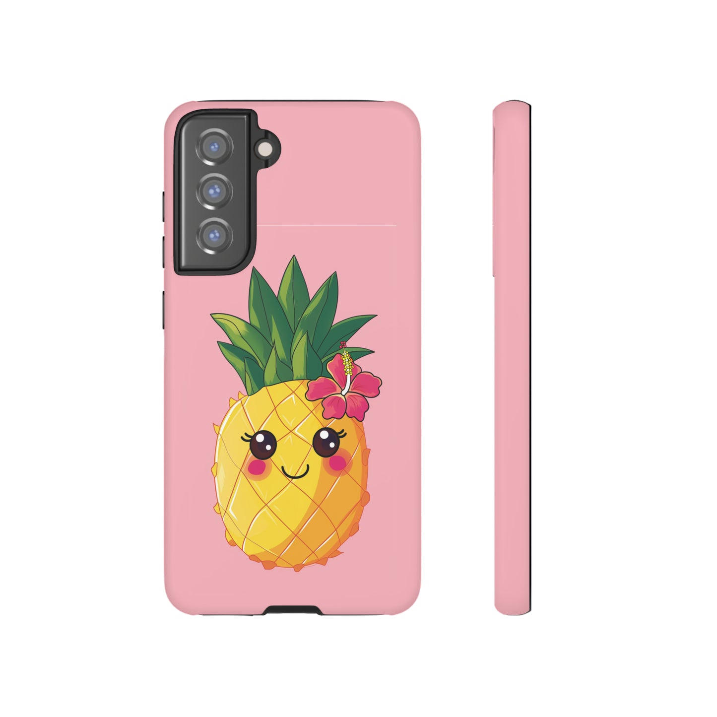 Cute Pineapple Hawaiian Phone Case, Tropical, Hibiscus, Wireless Compatible, Protective Cell Phone Case for iPhone, Samsung, Pixel phones