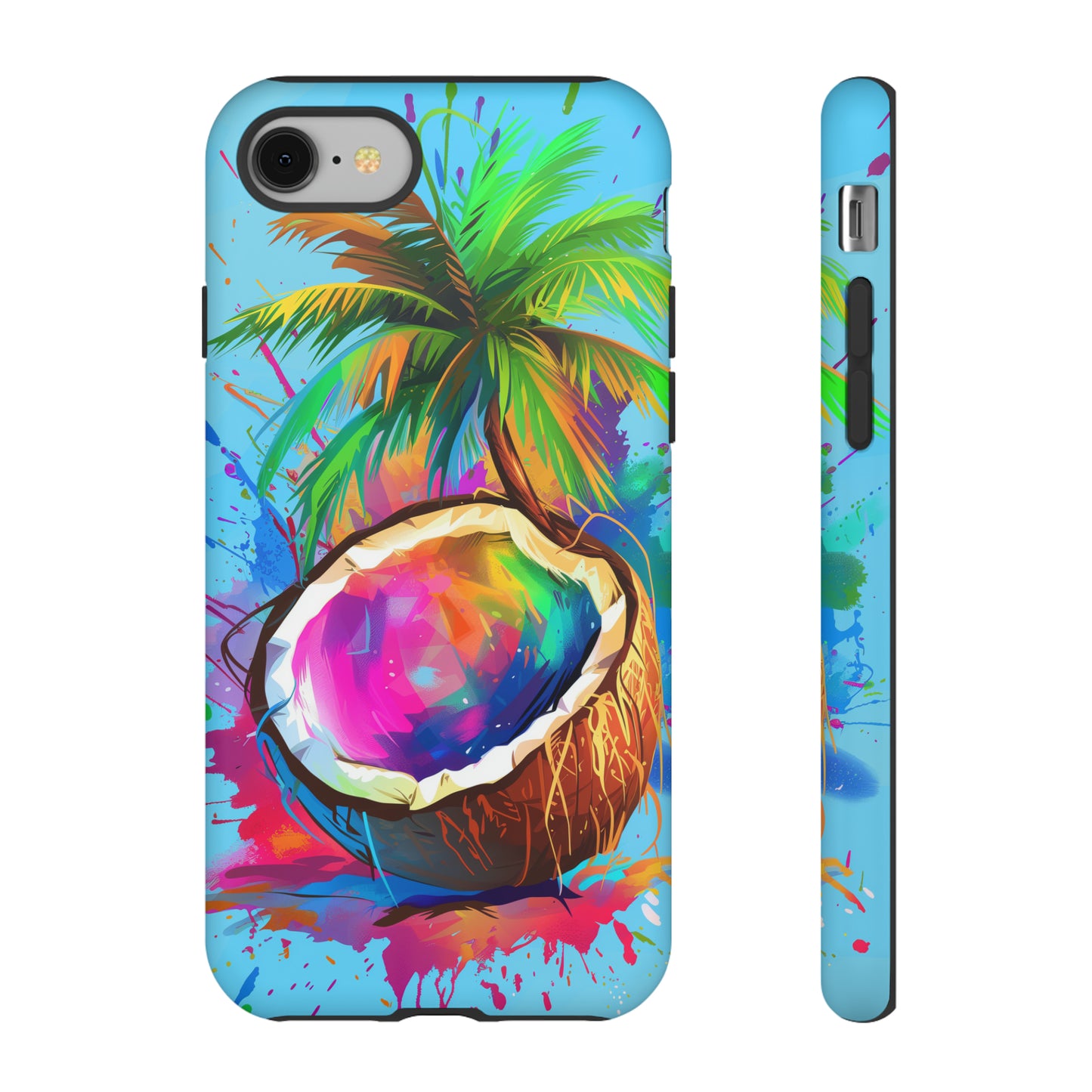 Coconut Colorful Hawaiian Tropical Phone Case, 808, Island Tropics, Wireless Compatible, Protective Cell Phone Case iPhone, Samsung, Pixel