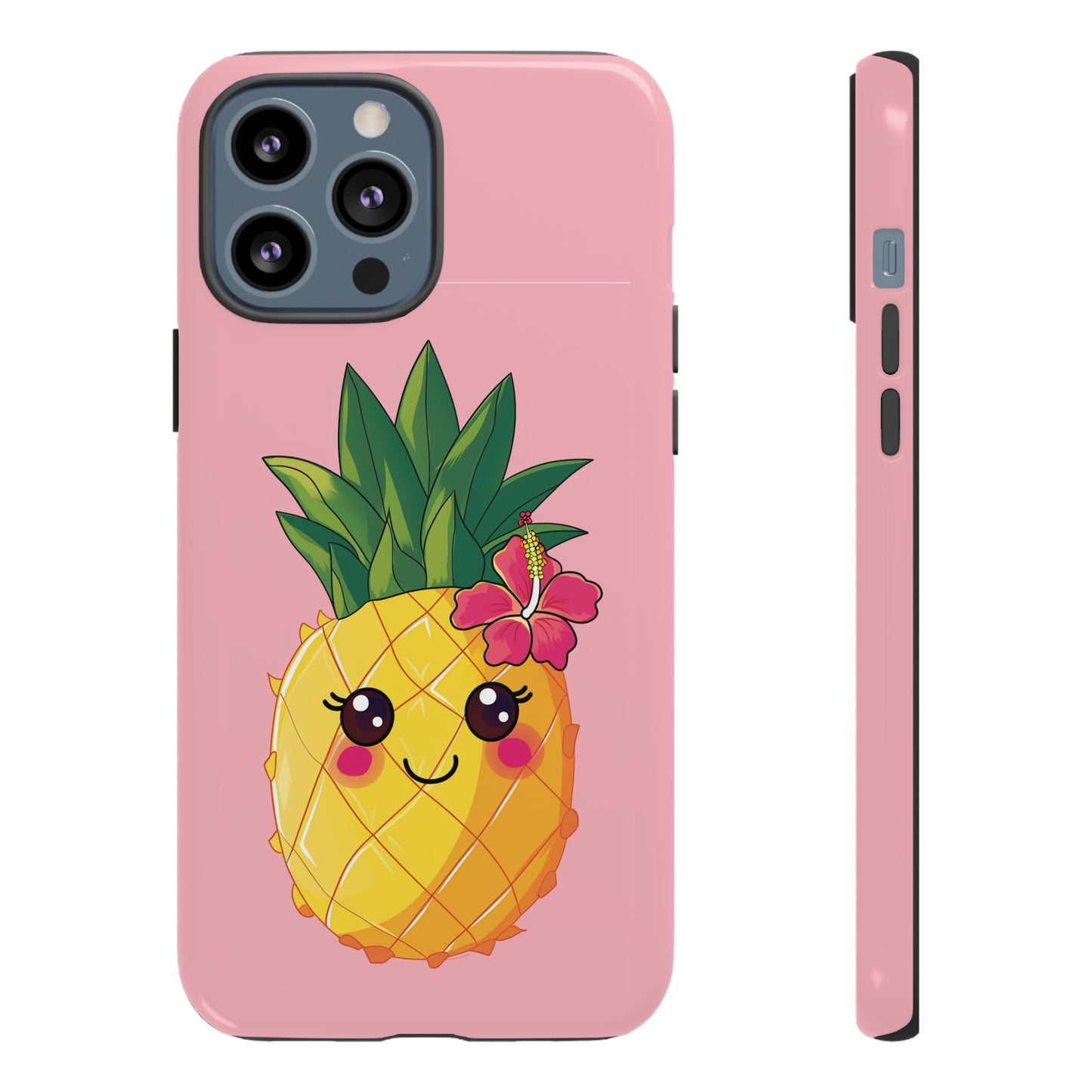Cute Pineapple Hawaiian Phone Case, Tropical, Hibiscus, Wireless Compatible, Protective Cell Phone Case for iPhone, Samsung, Pixel phones