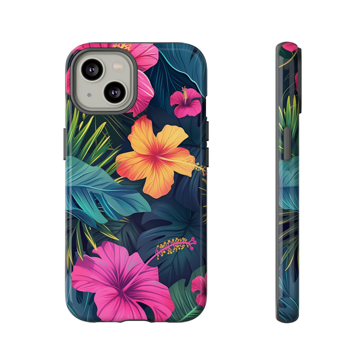 Hibiscus Dark Hawaiian Tropical Phone Case, 808, Island Tropics, Wireless Compatible, Protective Cell Phone Case iPhone, Samsung, Pixel