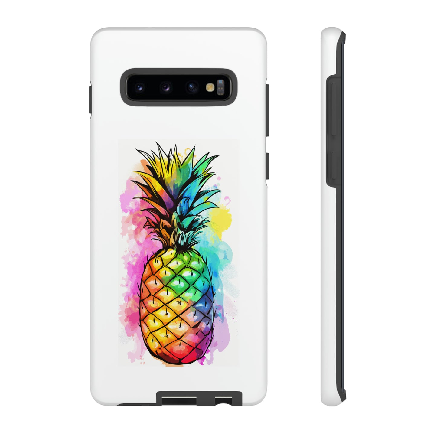 Color Splash Pineapple Hawaiian Phone Case, Tropical, Hibiscus, Wireless Compatible, Protective Cell Phone Case for iPhone, Samsung, Pixel