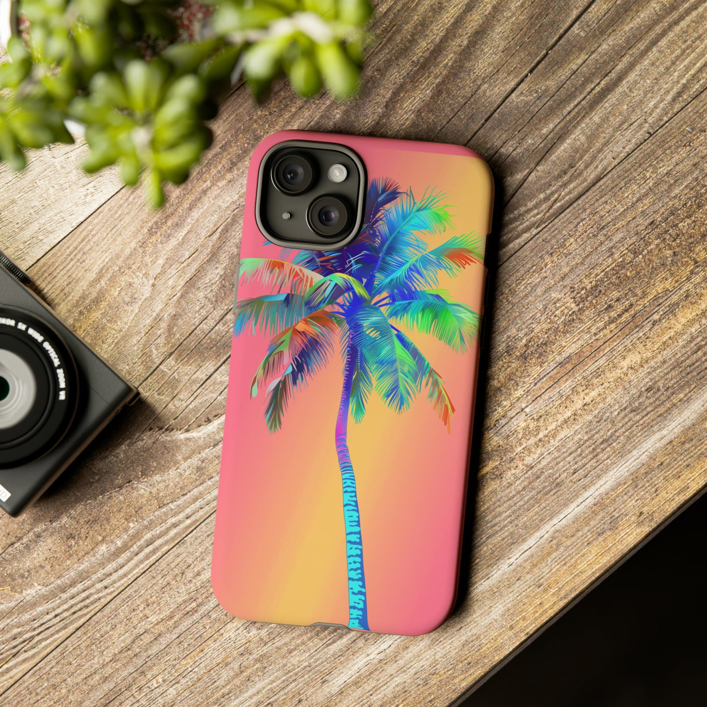 Palm Tree Pink Hawaiian Tropical Phone Case, 808, Island Tropics, Wireless Compatible, Protective Cell Phone Case for iPhone, Samsung, Pixel