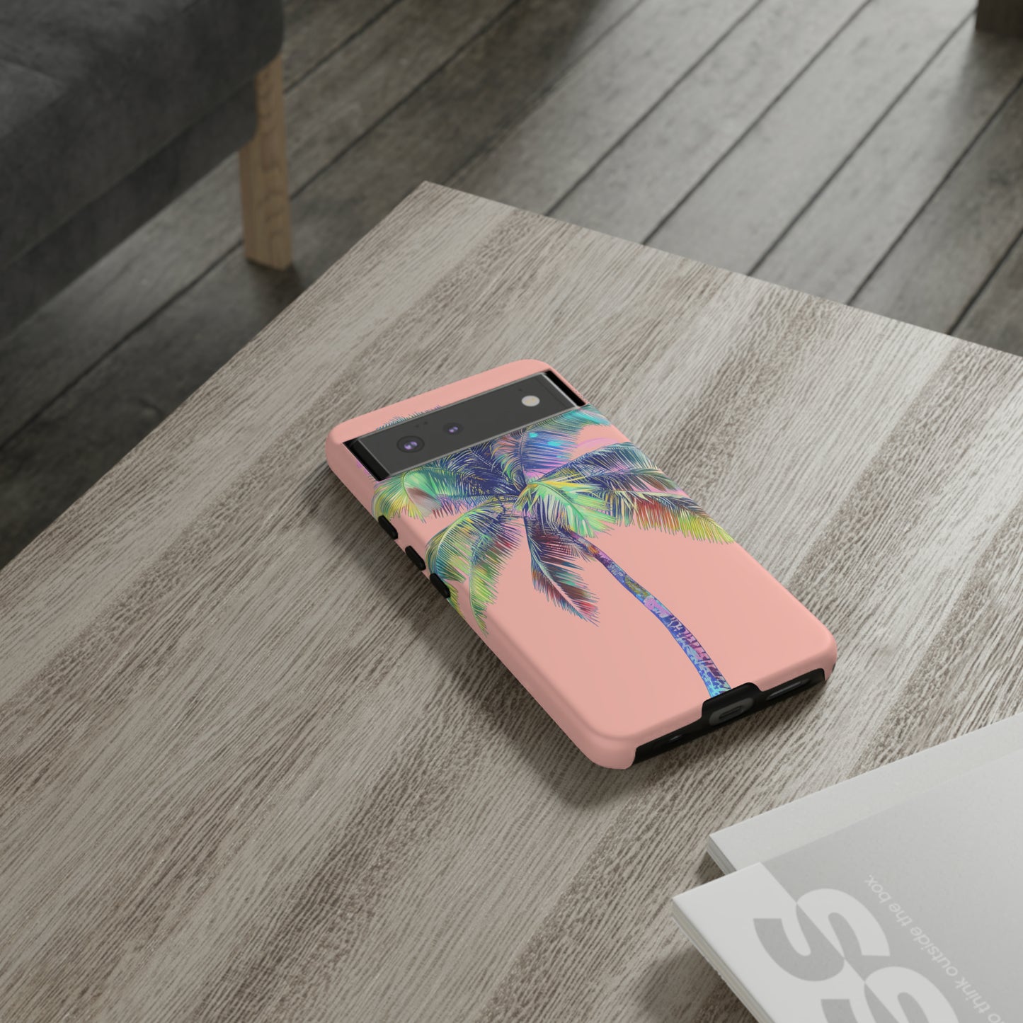 Pink Palm Tree Hawaiian Phone Case, Tropical, Hibiscus, Wireless Compatible, Protective Cell Phone Case for iPhone, Samsung, Pixel phones