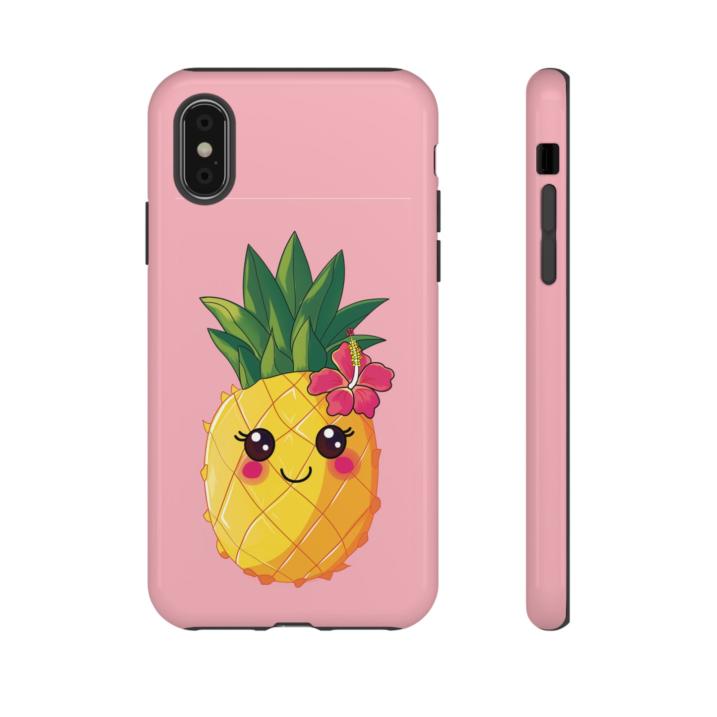 Cute Pineapple Hawaiian Phone Case, Tropical, Hibiscus, Wireless Compatible, Protective Cell Phone Case for iPhone, Samsung, Pixel phones