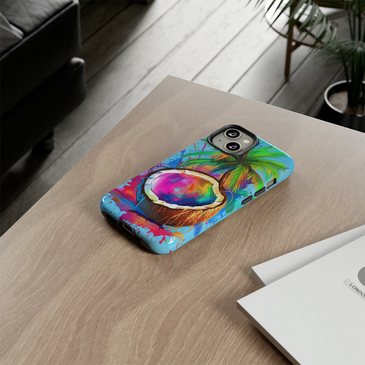 Coconut Colorful Hawaiian Tropical Phone Case, 808, Island Tropics, Wireless Compatible, Protective Cell Phone Case iPhone, Samsung, Pixel