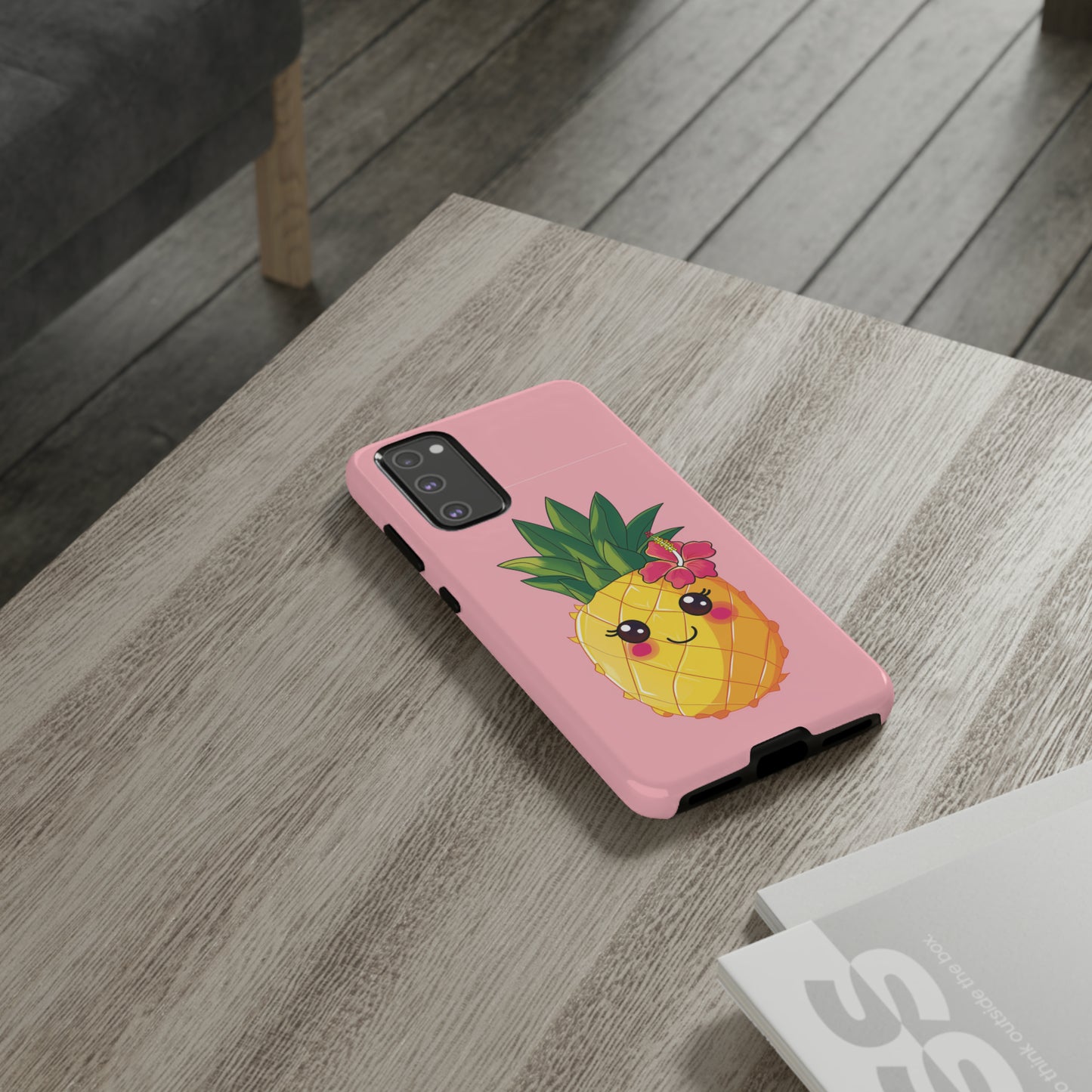 Cute Pineapple Hawaiian Phone Case, Tropical, Hibiscus, Wireless Compatible, Protective Cell Phone Case for iPhone, Samsung, Pixel phones