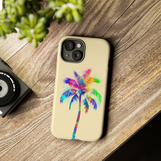 Colorful Palm Tree Hawaiian Tropical Phone Case, Island Tropics, Wireless Compatible, Protective Cell Phone Case for iPhone, Samsung, Pixel