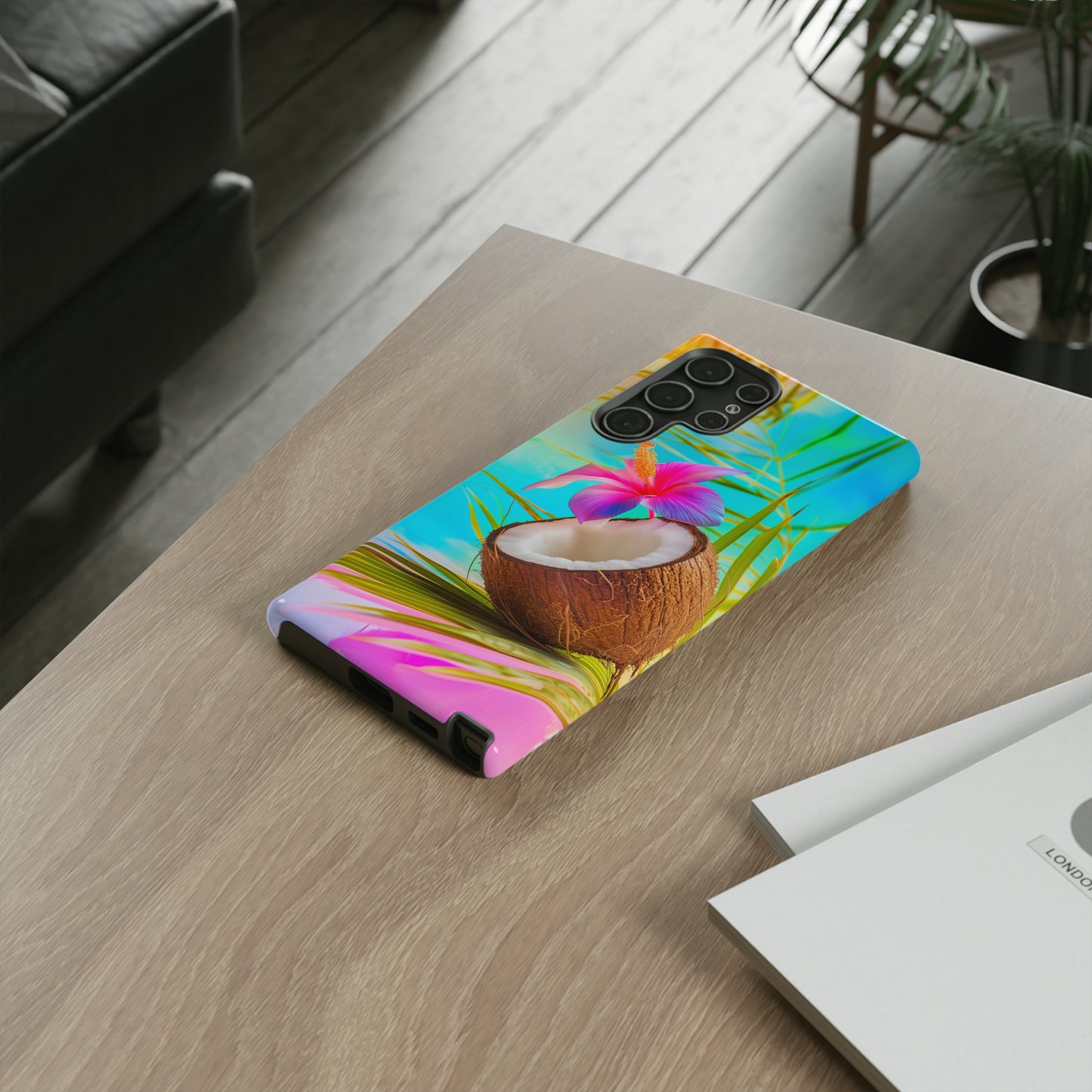 Coconut Colorful Hawaiian Tropical Phone Case, 808, Island Tropics, Wireless Compatible, Protective Cell Phone Case iPhone, Samsung, Pixel