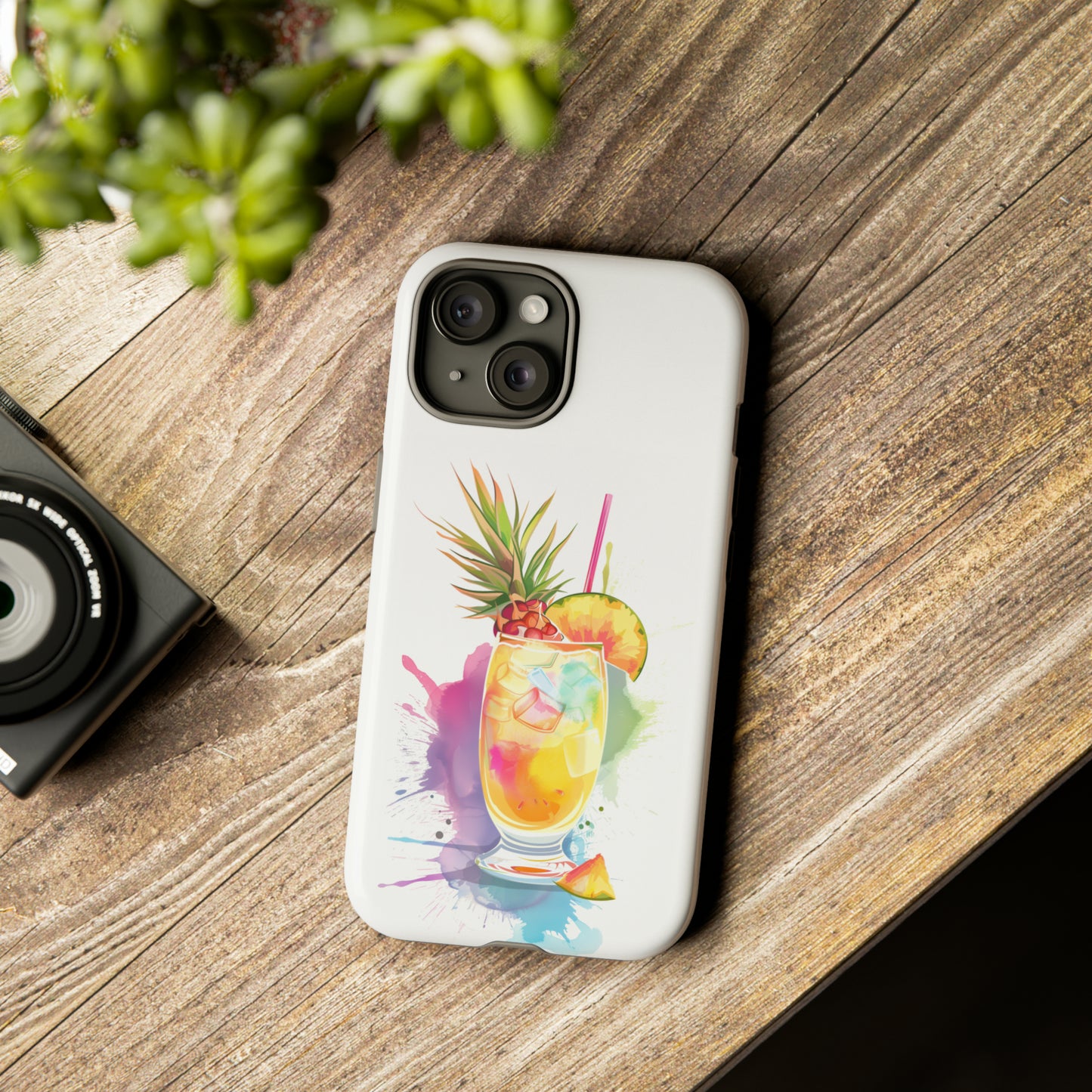 Pina Colada Cocktail Hawaiian Tropical Phone Case, Island Tropics, Wireless Compatible, Protective Cell Phone Case iPhone, Samsung, Pixel