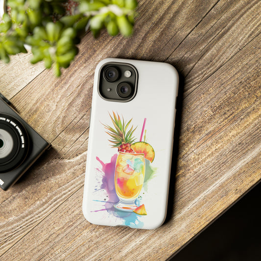 Pina Colada Cocktail Hawaiian Tropical Phone Case, Island Tropics, Wireless Compatible, Protective Cell Phone Case iPhone, Samsung, Pixel