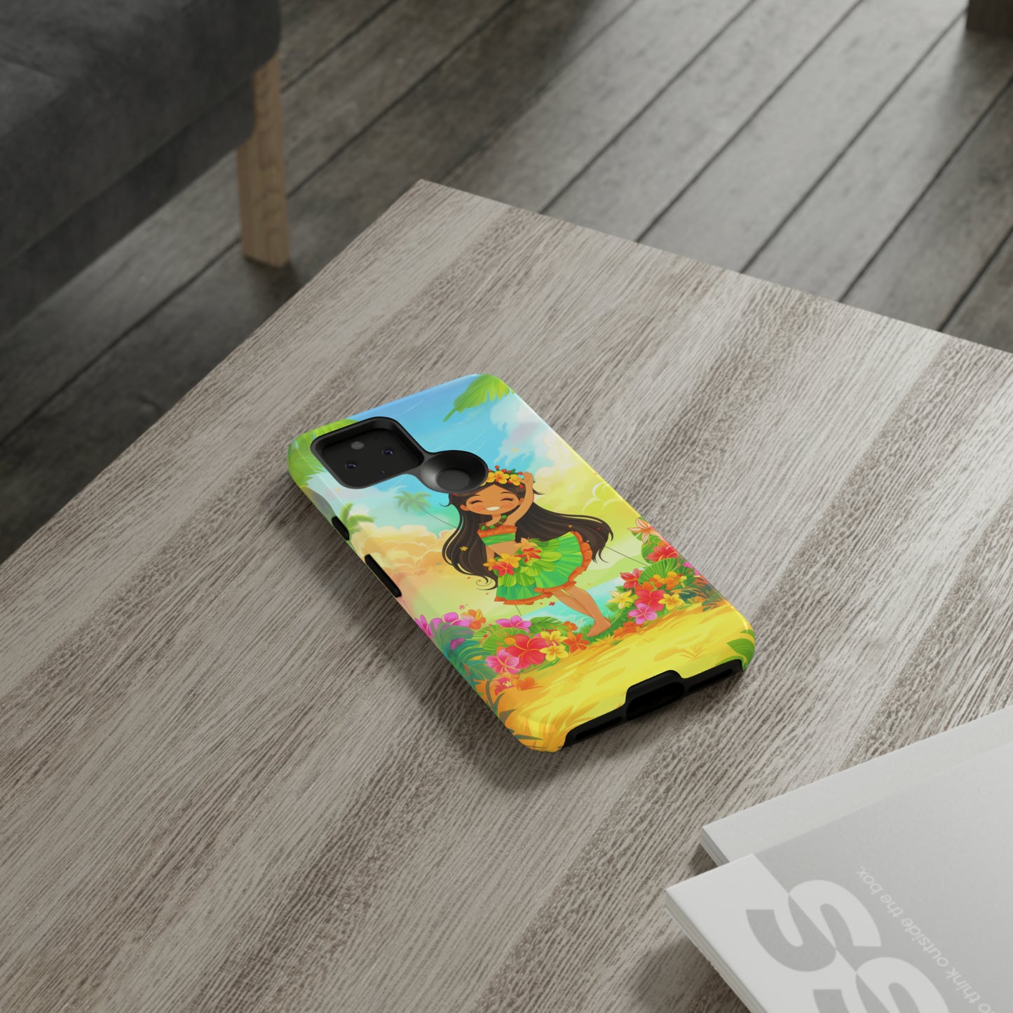 Cute Hula Girl Hawaiian Phone Case, Tropical, Hibiscus, Wireless Compatible, Protective Cell Phone Case for iPhone, Samsung, Pixel phones