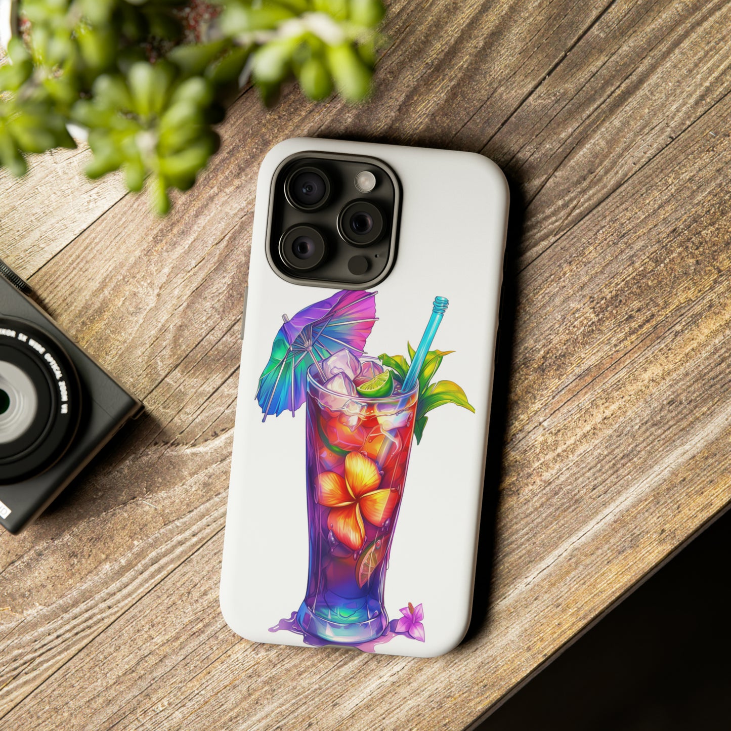 Mai Tai Cocktail Hawaiian Tropical Phone Case, 808, Island Tropics, Wireless Compatible, Protective Cell Phone Case iPhone, Samsung, Pixel