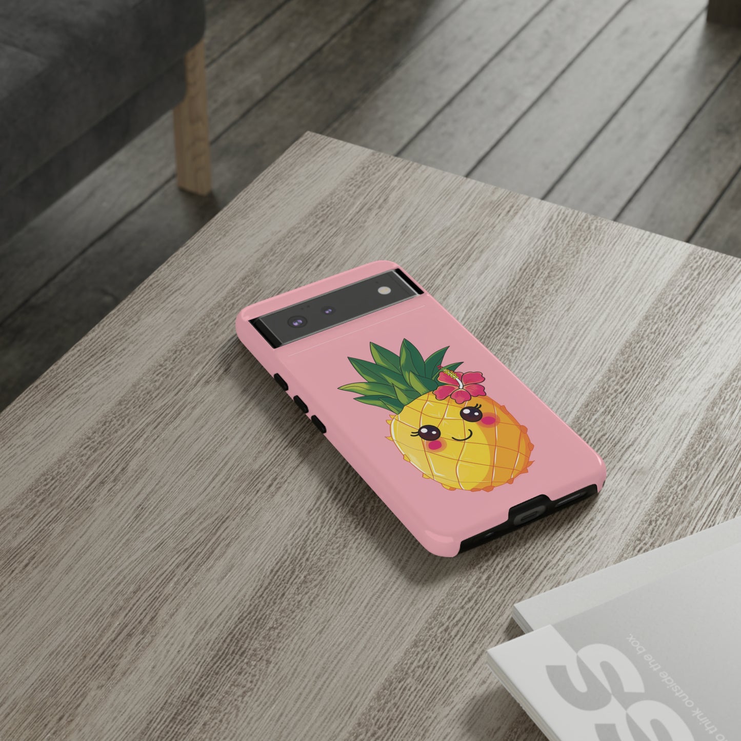 Cute Pineapple Hawaiian Phone Case, Tropical, Hibiscus, Wireless Compatible, Protective Cell Phone Case for iPhone, Samsung, Pixel phones