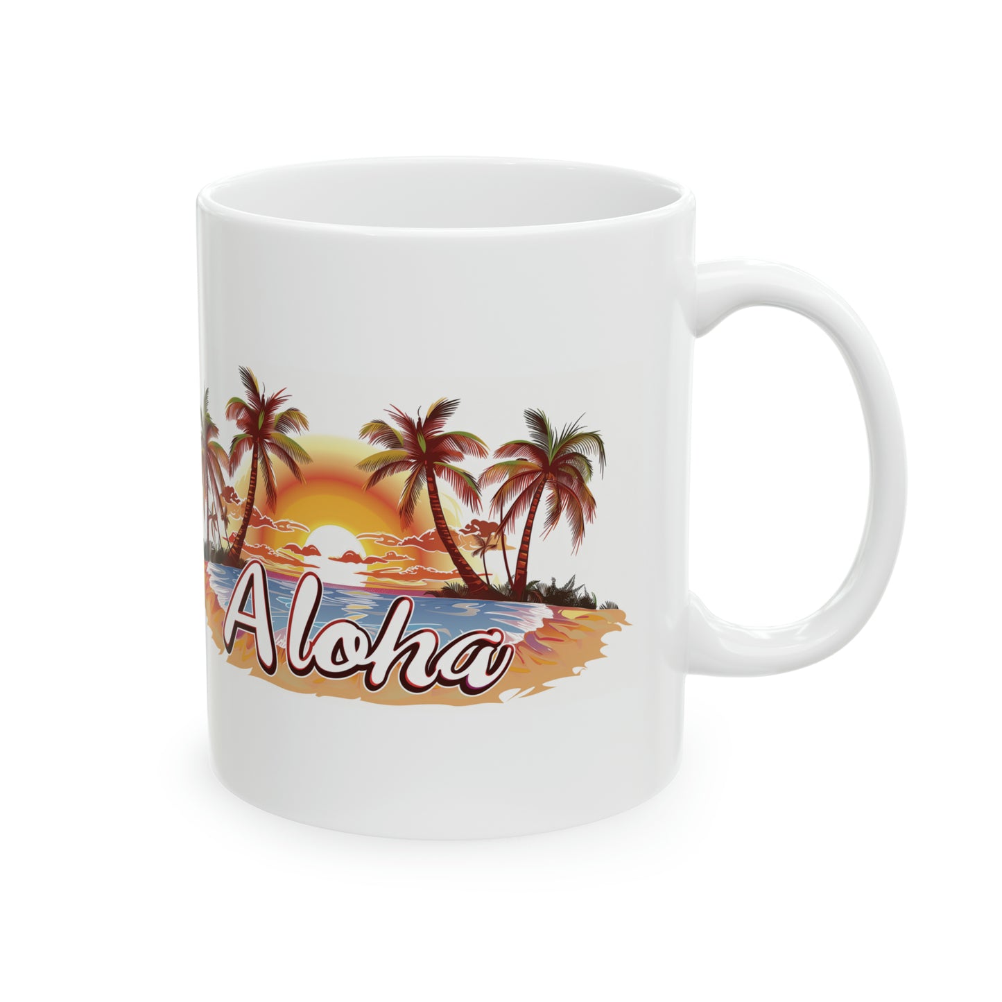 Aloha Sunset Orange Haze Dreamy Hawaiian Ceramic Mug 11oz, Hawaii Mug, HI Mug, Aloha Mug, 808 Mug, Island Mug, Tropical Mug, Coffee Mug