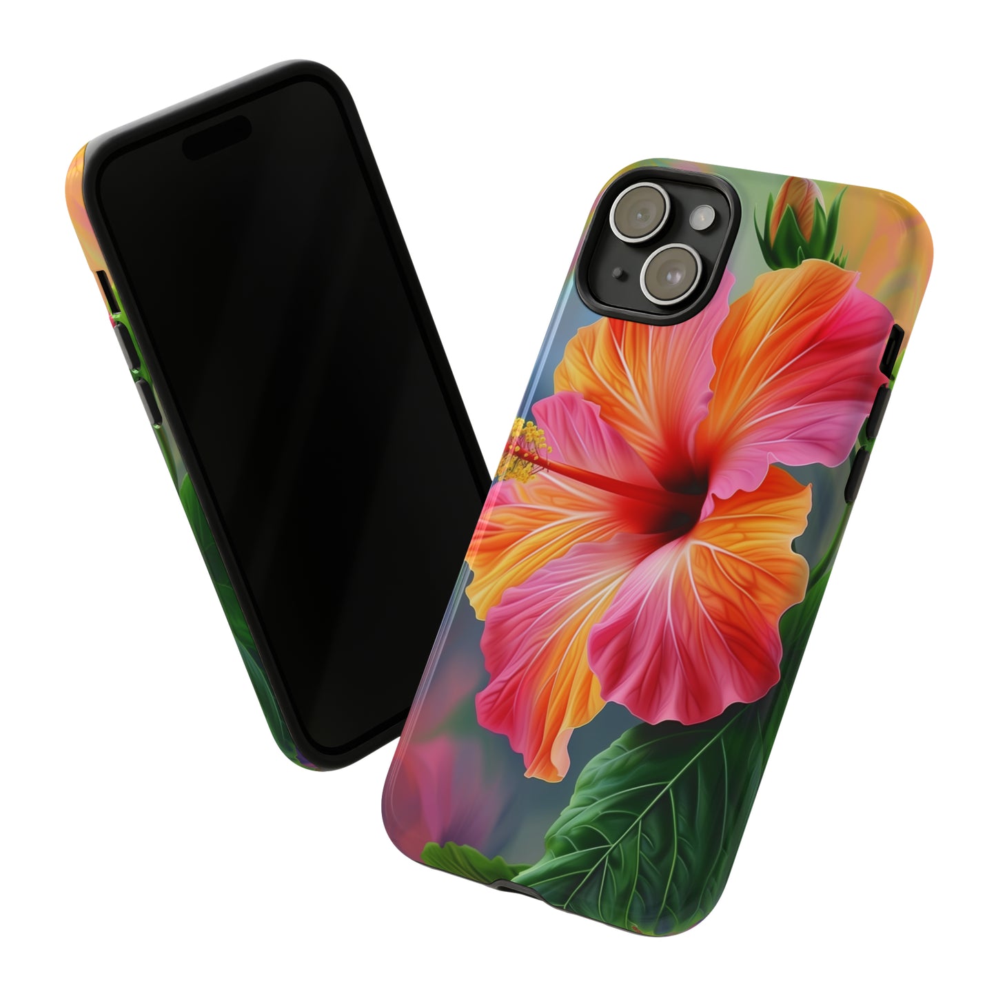 Hibiscus Flower Hawaiian Phone Case, Tropical, Wireless Compatible, Protective Cell Phone Case for iPhone, Samsung, Pixel phones