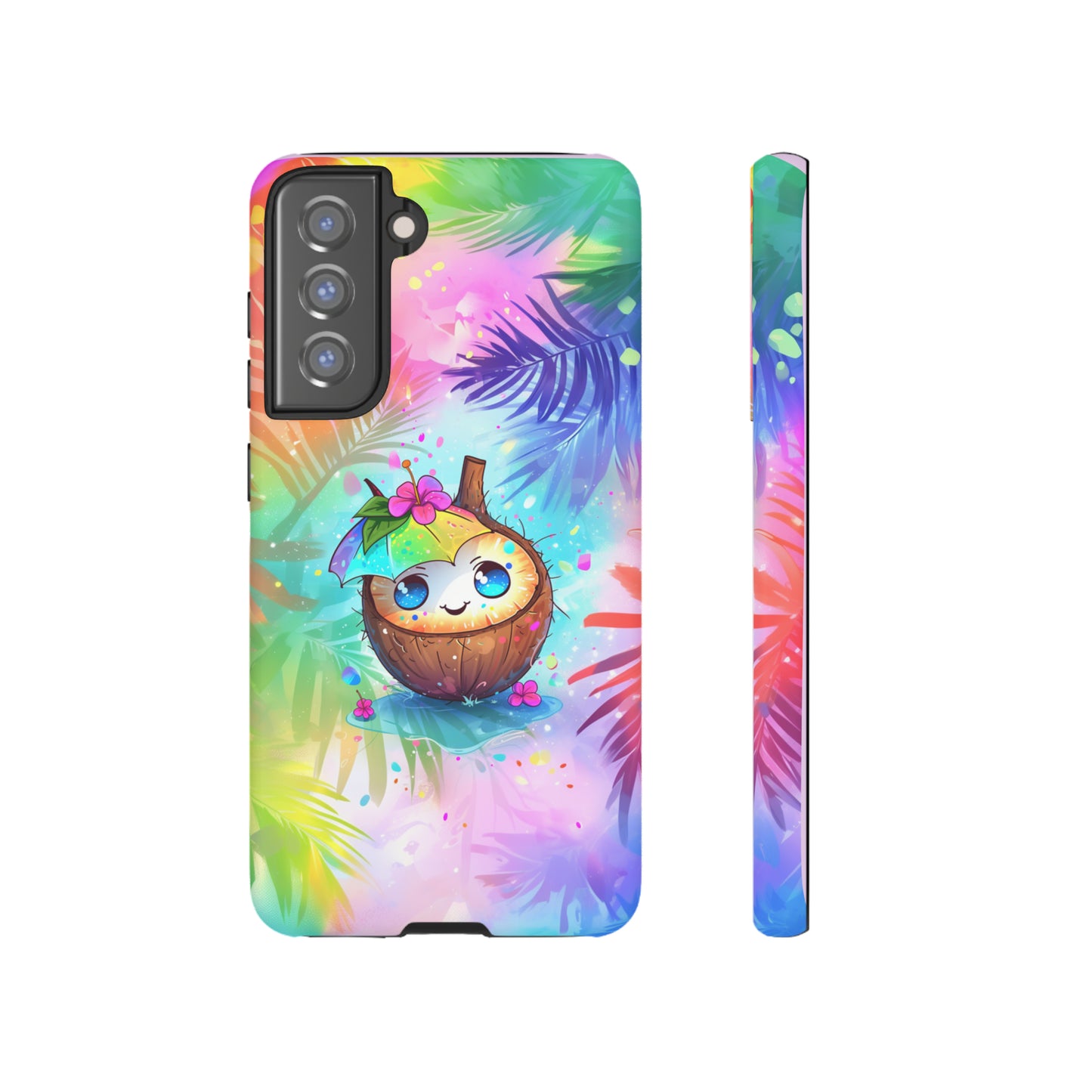 Cute Anime Coconut Hawaiian Tropical Phone Case, 808, Island Tropics, Wireless Compatible, Protective Cell Phone Case iPhone, Samsung, Pixel