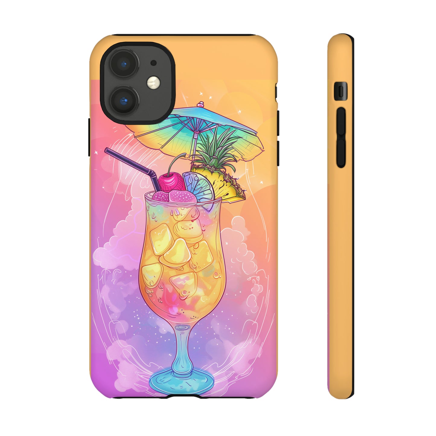 Pina Colada Cocktail Hawaiian Tropical Phone Case, Island Tropics, Wireless Compatible, Protective Cell Phone Case iPhone, Samsung, Pixel