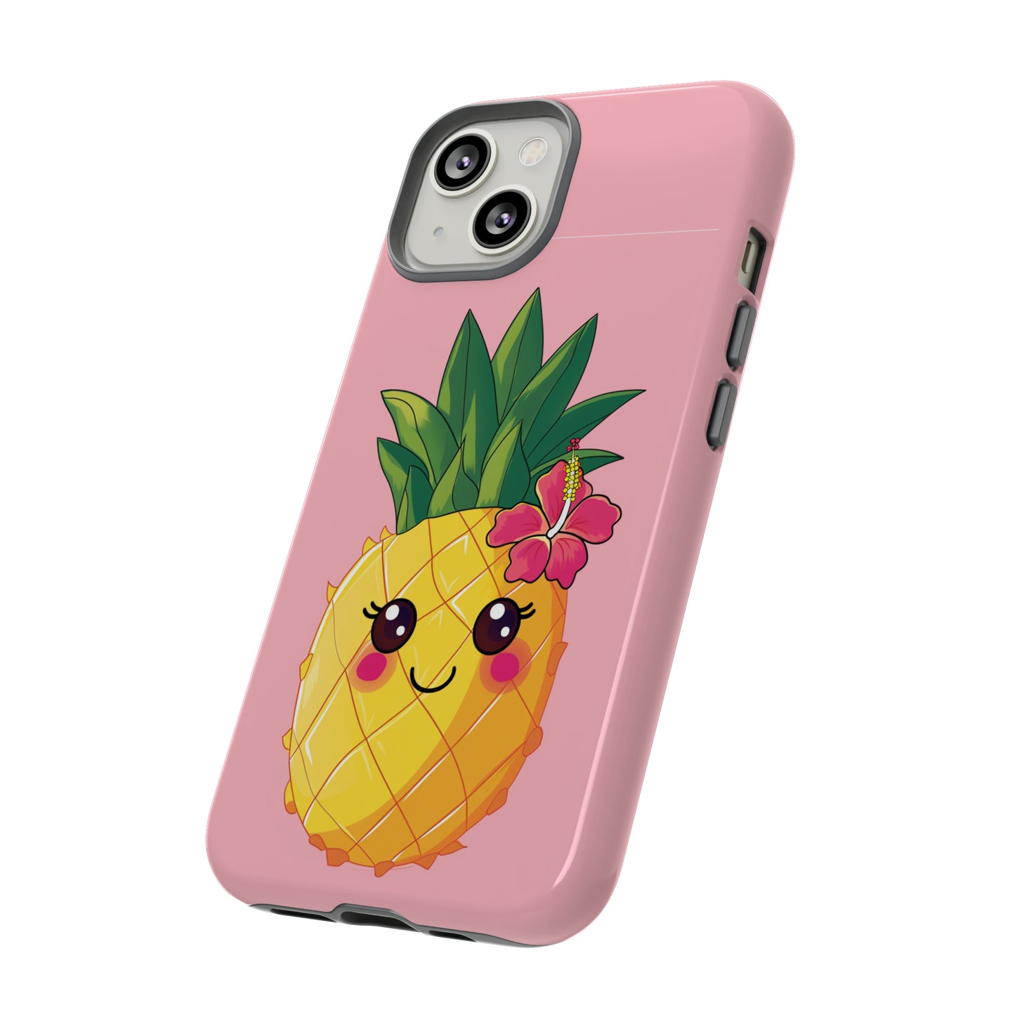 Cute Pineapple Hawaiian Phone Case, Tropical, Hibiscus, Wireless Compatible, Protective Cell Phone Case for iPhone, Samsung, Pixel phones