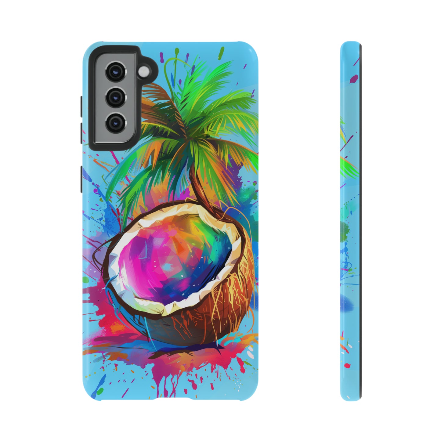 Coconut Colorful Hawaiian Tropical Phone Case, 808, Island Tropics, Wireless Compatible, Protective Cell Phone Case iPhone, Samsung, Pixel