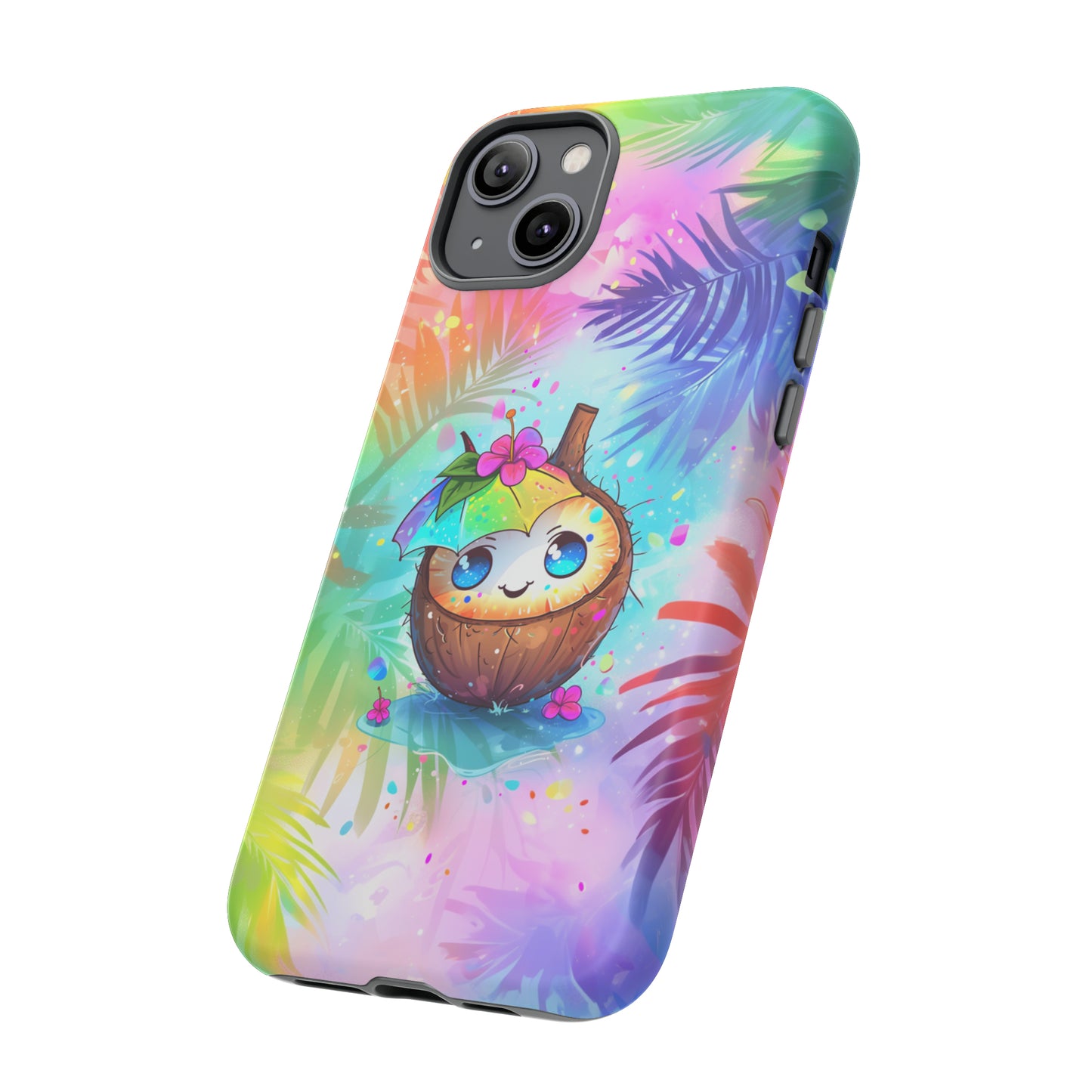 Cute Anime Coconut Hawaiian Tropical Phone Case, 808, Island Tropics, Wireless Compatible, Protective Cell Phone Case iPhone, Samsung, Pixel