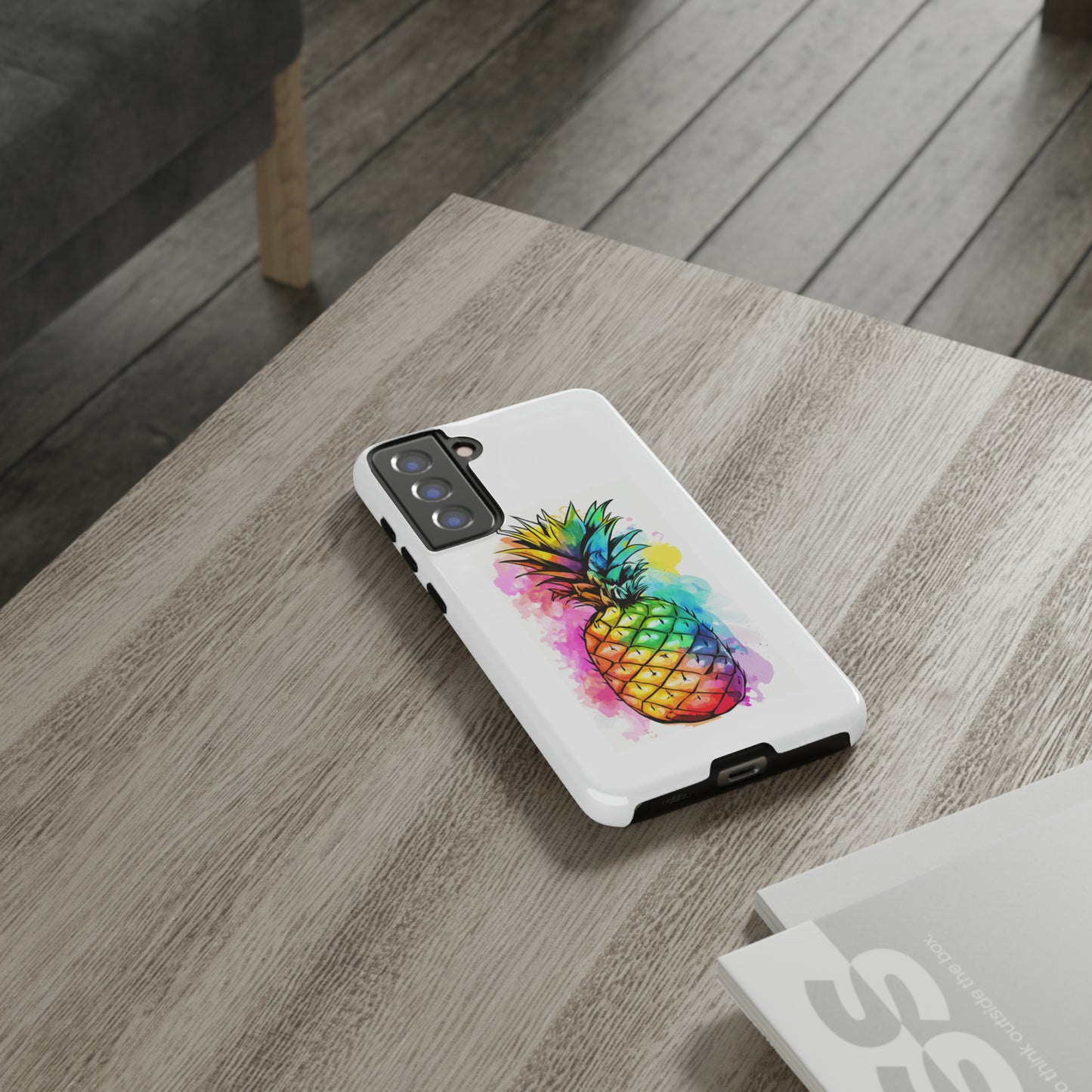 Color Splash Pineapple Hawaiian Phone Case, Tropical, Hibiscus, Wireless Compatible, Protective Cell Phone Case for iPhone, Samsung, Pixel