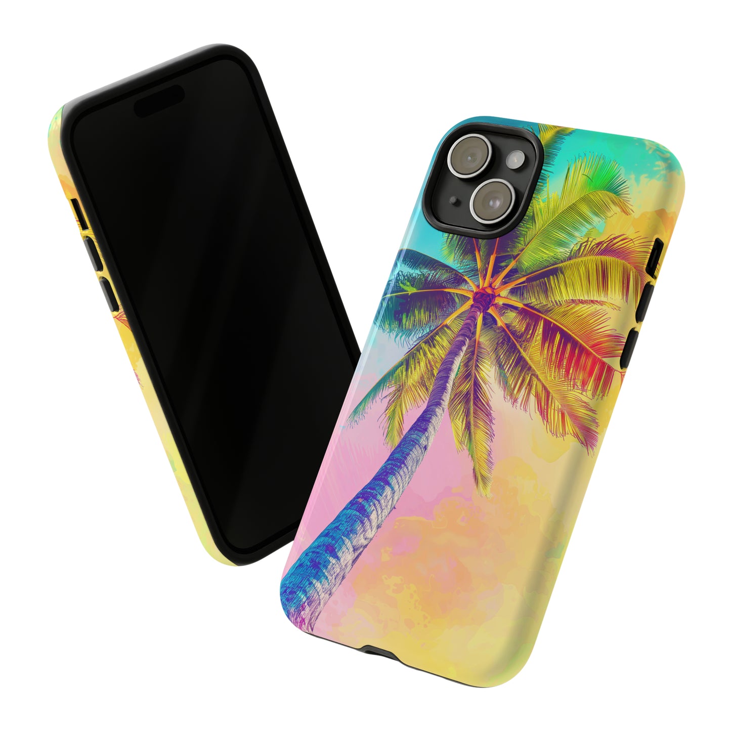 Palm Tree Colorful Hawaiian Tropical Phone Case, 808, Island Tropics, Wireless Compatible, Protective Cell Phone Case iPhone, Samsung, Pixel