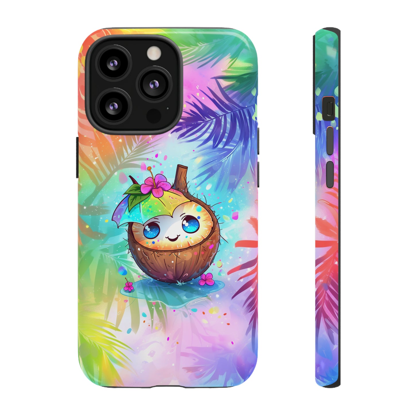 Cute Anime Coconut Hawaiian Tropical Phone Case, 808, Island Tropics, Wireless Compatible, Protective Cell Phone Case iPhone, Samsung, Pixel