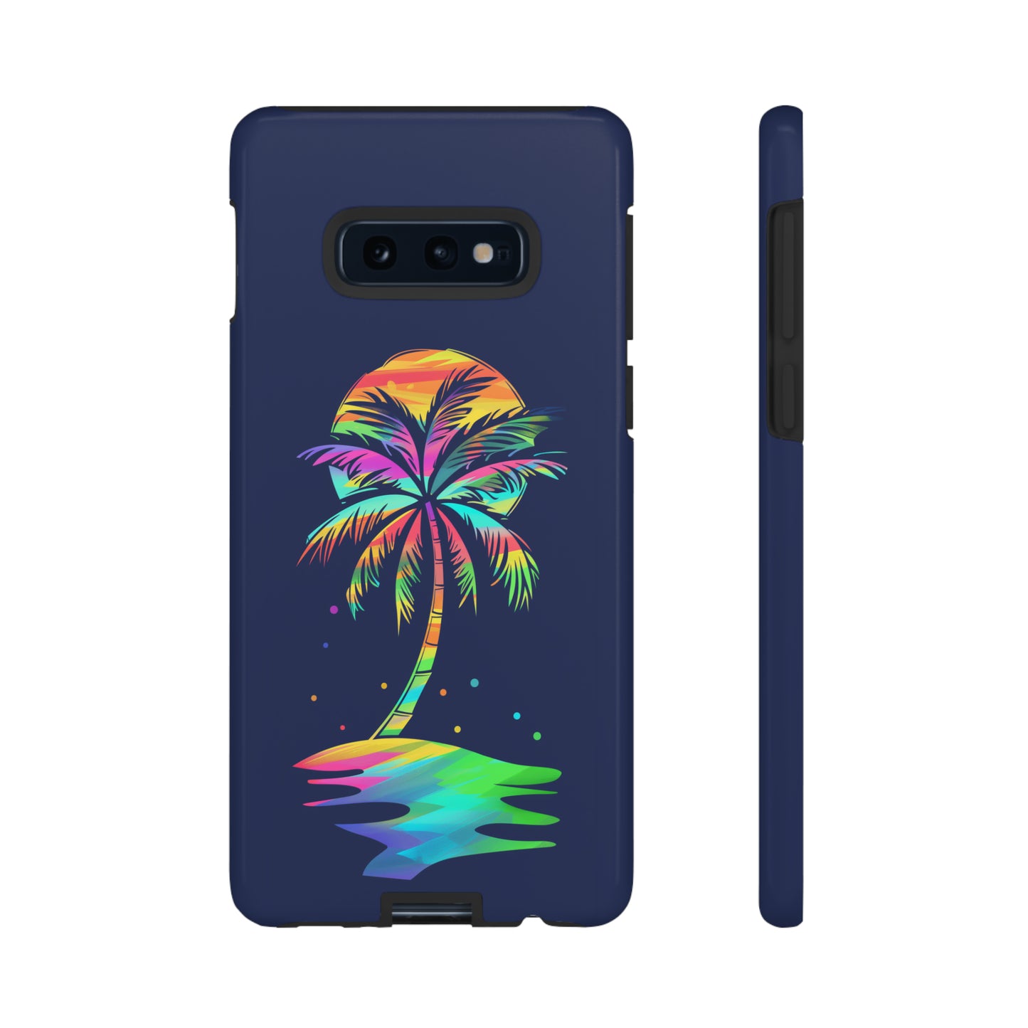 Night Palm Tree Hawaiian Phone Case, Tropical, Hibiscus, Wireless Compatible, Protective Cell Phone Case for iPhone, Samsung, Pixel phones