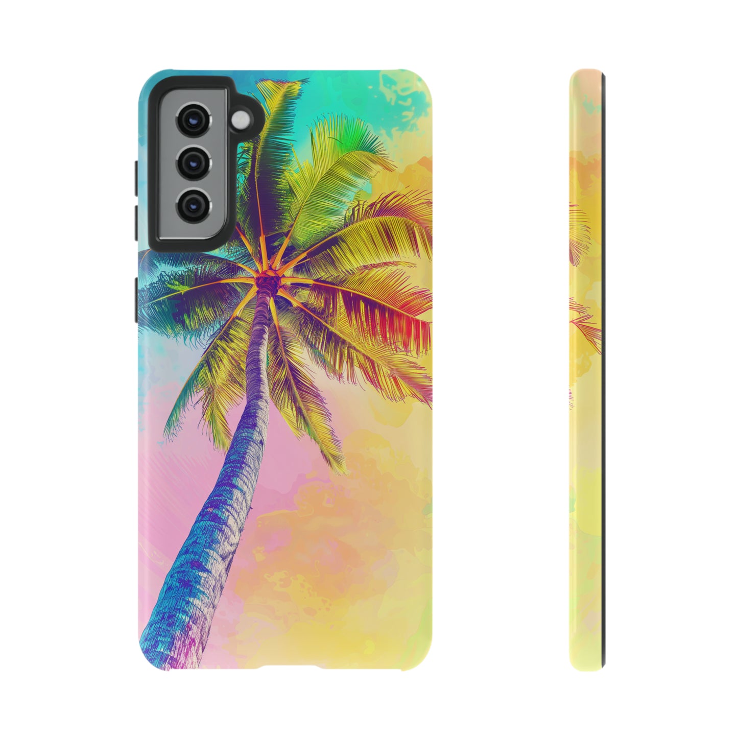 Palm Tree Colorful Hawaiian Tropical Phone Case, 808, Island Tropics, Wireless Compatible, Protective Cell Phone Case iPhone, Samsung, Pixel