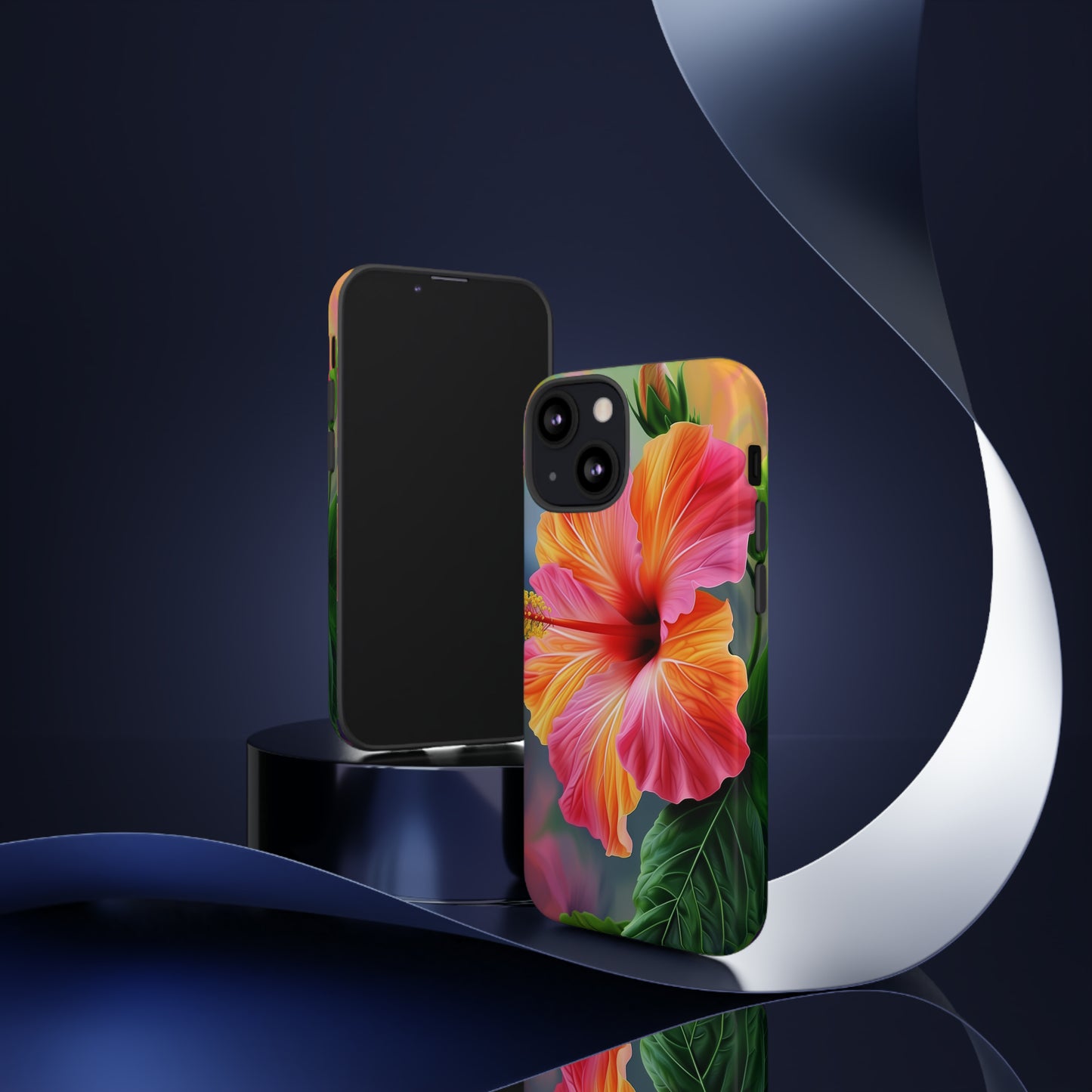 Hibiscus Flower Hawaiian Phone Case, Tropical, Wireless Compatible, Protective Cell Phone Case for iPhone, Samsung, Pixel phones