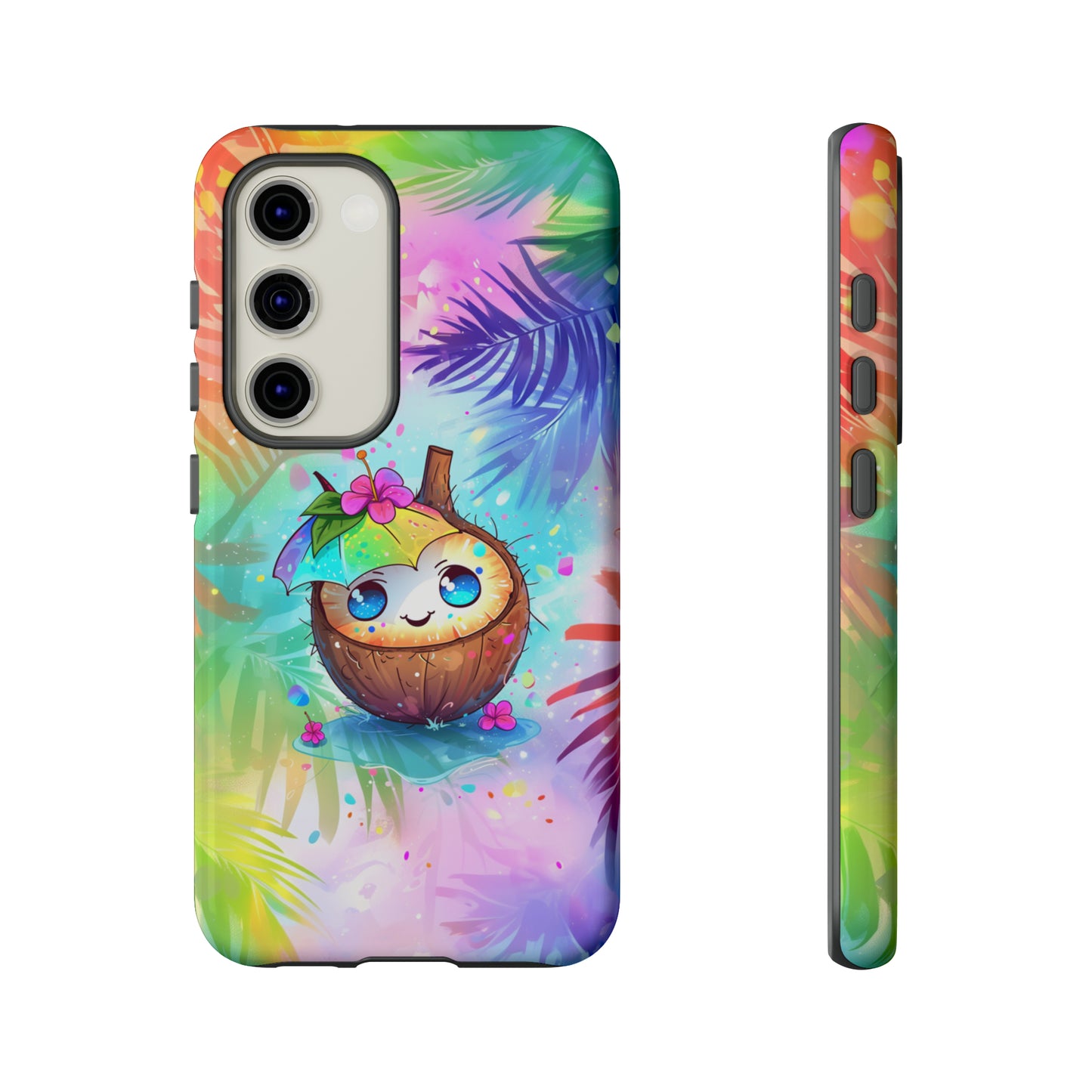 Cute Anime Coconut Hawaiian Tropical Phone Case, 808, Island Tropics, Wireless Compatible, Protective Cell Phone Case iPhone, Samsung, Pixel