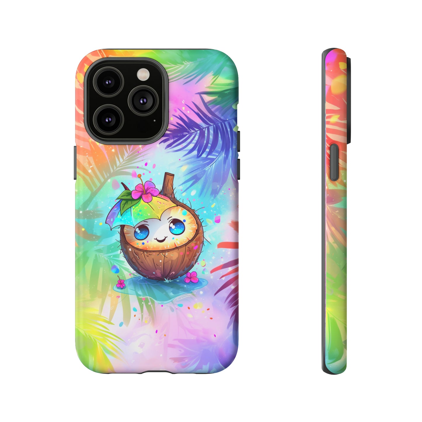 Cute Anime Coconut Hawaiian Tropical Phone Case, 808, Island Tropics, Wireless Compatible, Protective Cell Phone Case iPhone, Samsung, Pixel