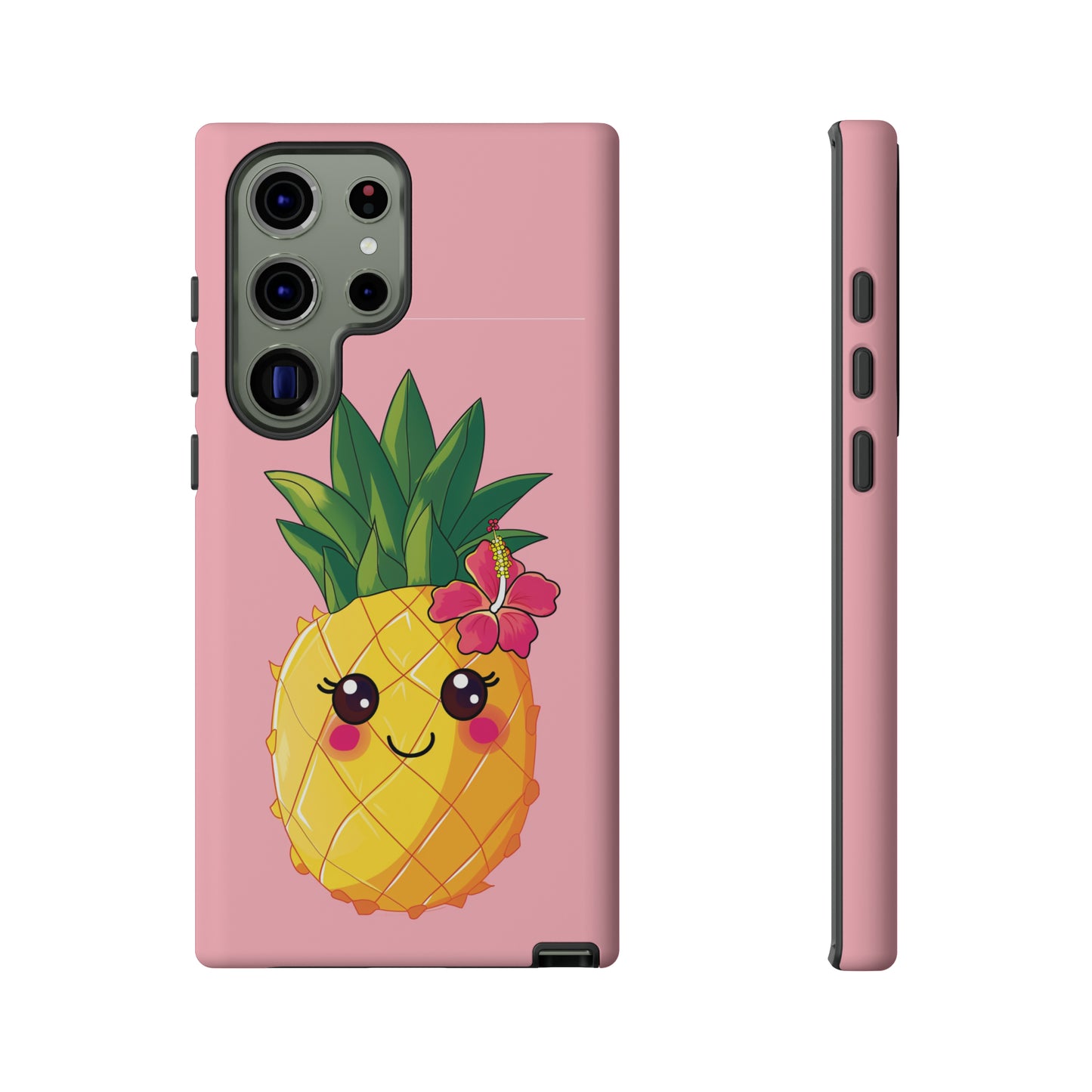 Cute Pineapple Hawaiian Phone Case, Tropical, Hibiscus, Wireless Compatible, Protective Cell Phone Case for iPhone, Samsung, Pixel phones