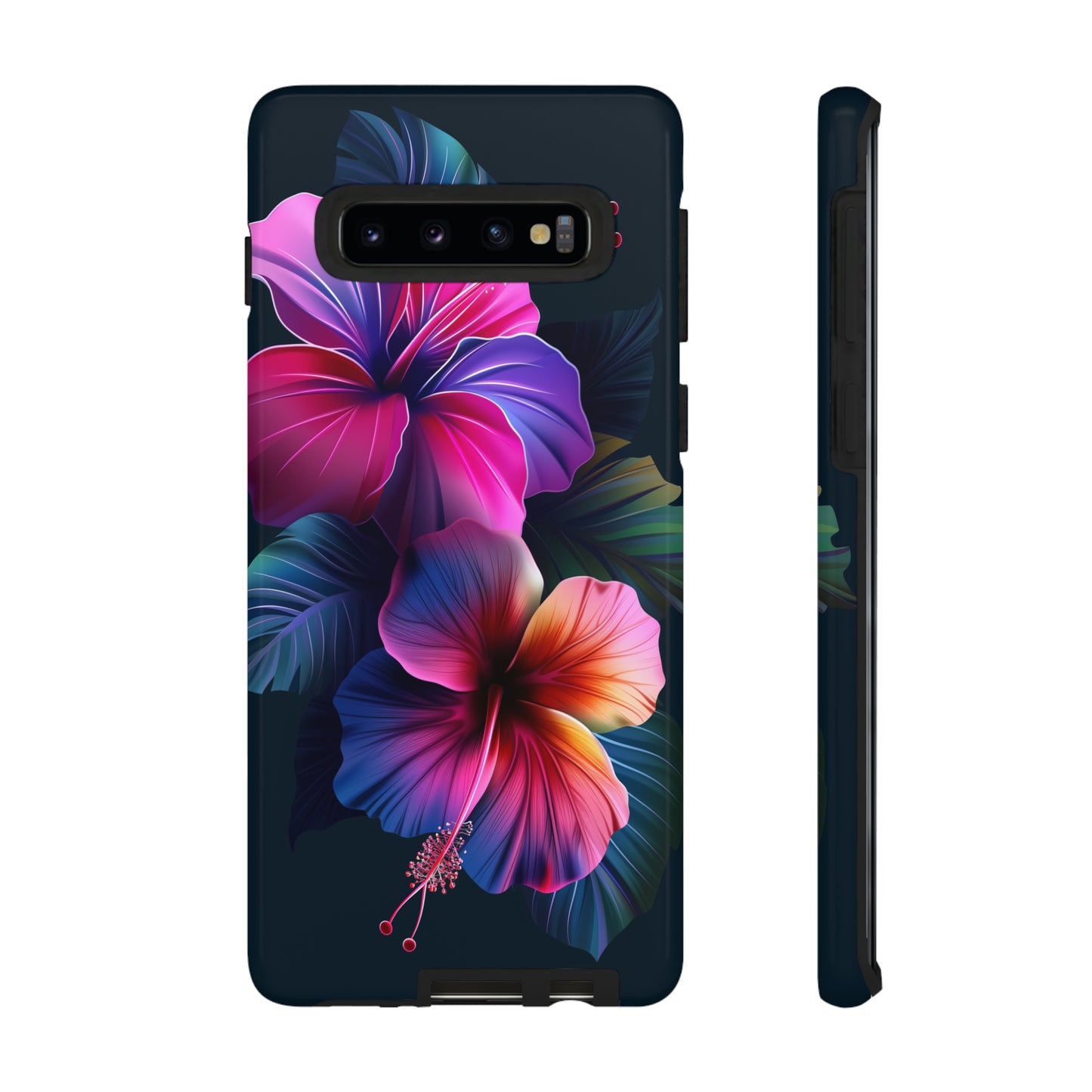 Hibiscus Neon Dark Hawaiian Tropical Phone Case, 808, Island Tropics, Wireless Compatible, Protective Cell Phone Case iPhone, Samsung, Pixel