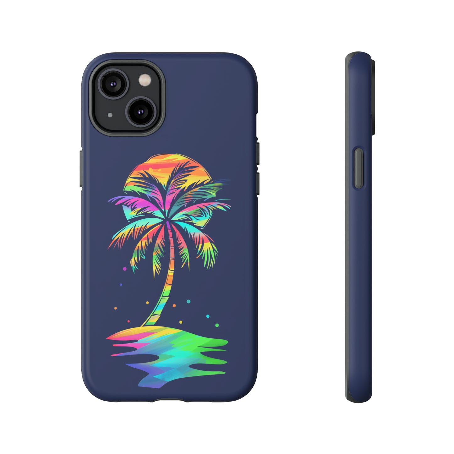 Night Palm Tree Hawaiian Phone Case, Tropical, Hibiscus, Wireless Compatible, Protective Cell Phone Case for iPhone, Samsung, Pixel phones