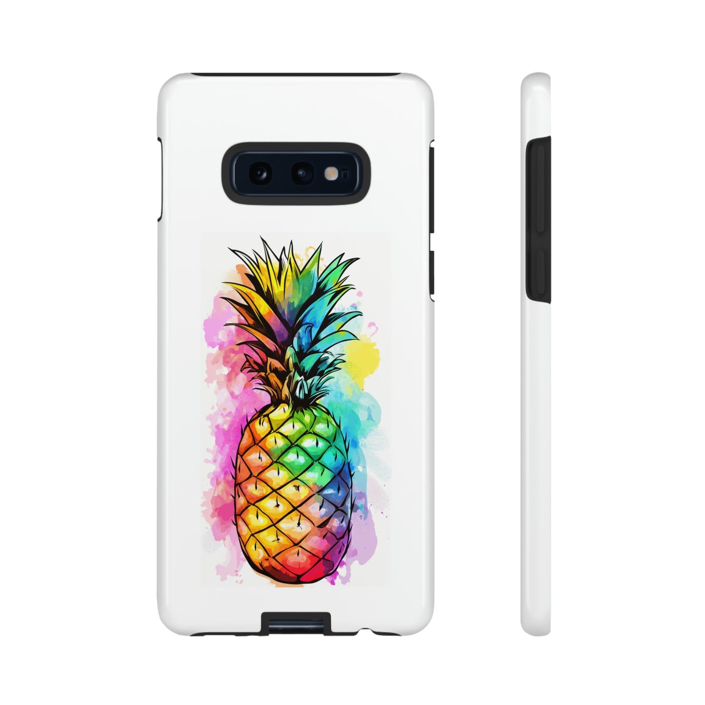 Color Splash Pineapple Hawaiian Phone Case, Tropical, Hibiscus, Wireless Compatible, Protective Cell Phone Case for iPhone, Samsung, Pixel