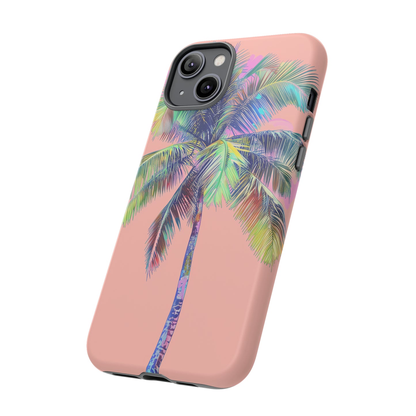 Pink Palm Tree Hawaiian Phone Case, Tropical, Hibiscus, Wireless Compatible, Protective Cell Phone Case for iPhone, Samsung, Pixel phones