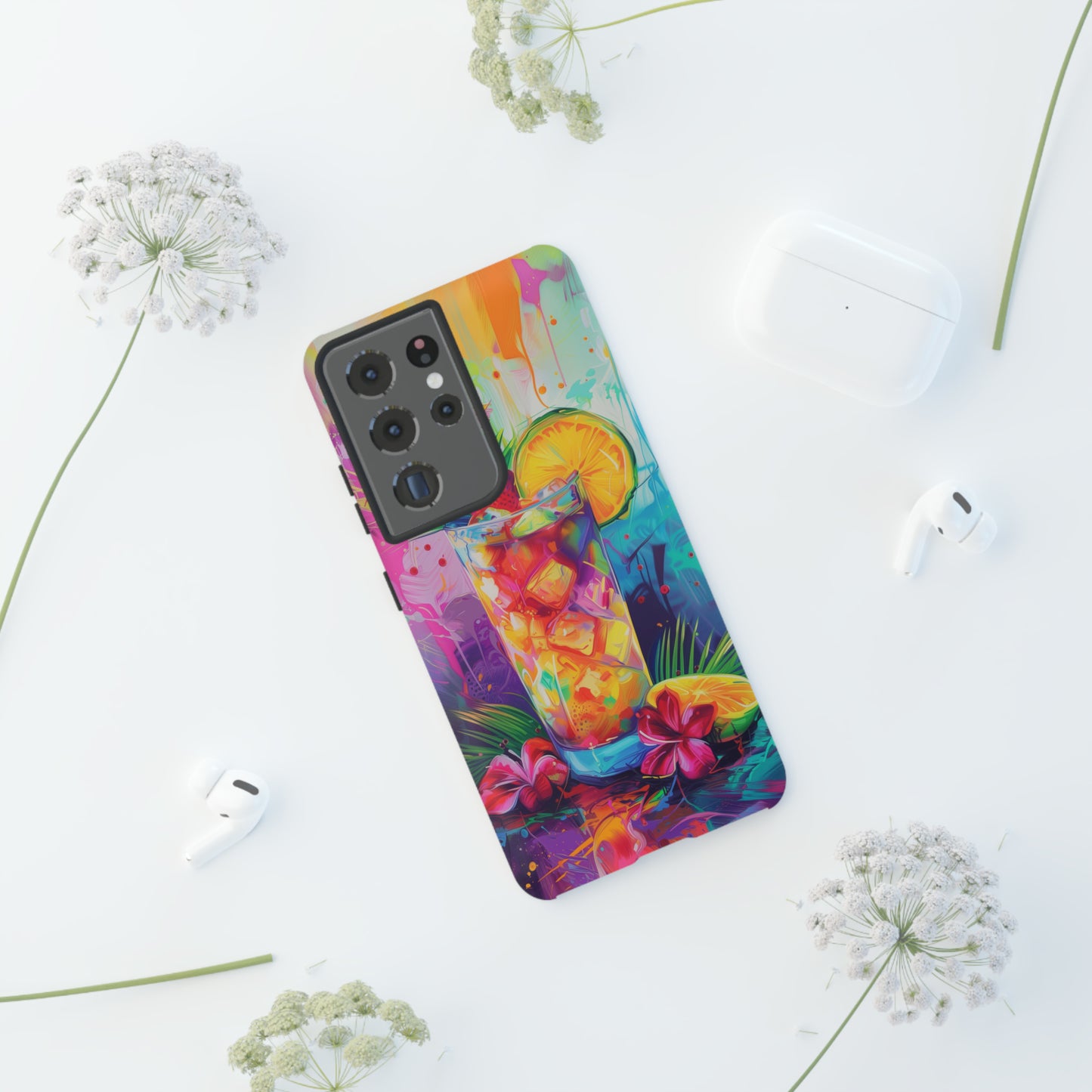 Mai Tai Cocktail Hawaiian Tropical Phone Case, 808, Island Tropics, Wireless Compatible, Protective Cell Phone Case iPhone, Samsung, Pixel