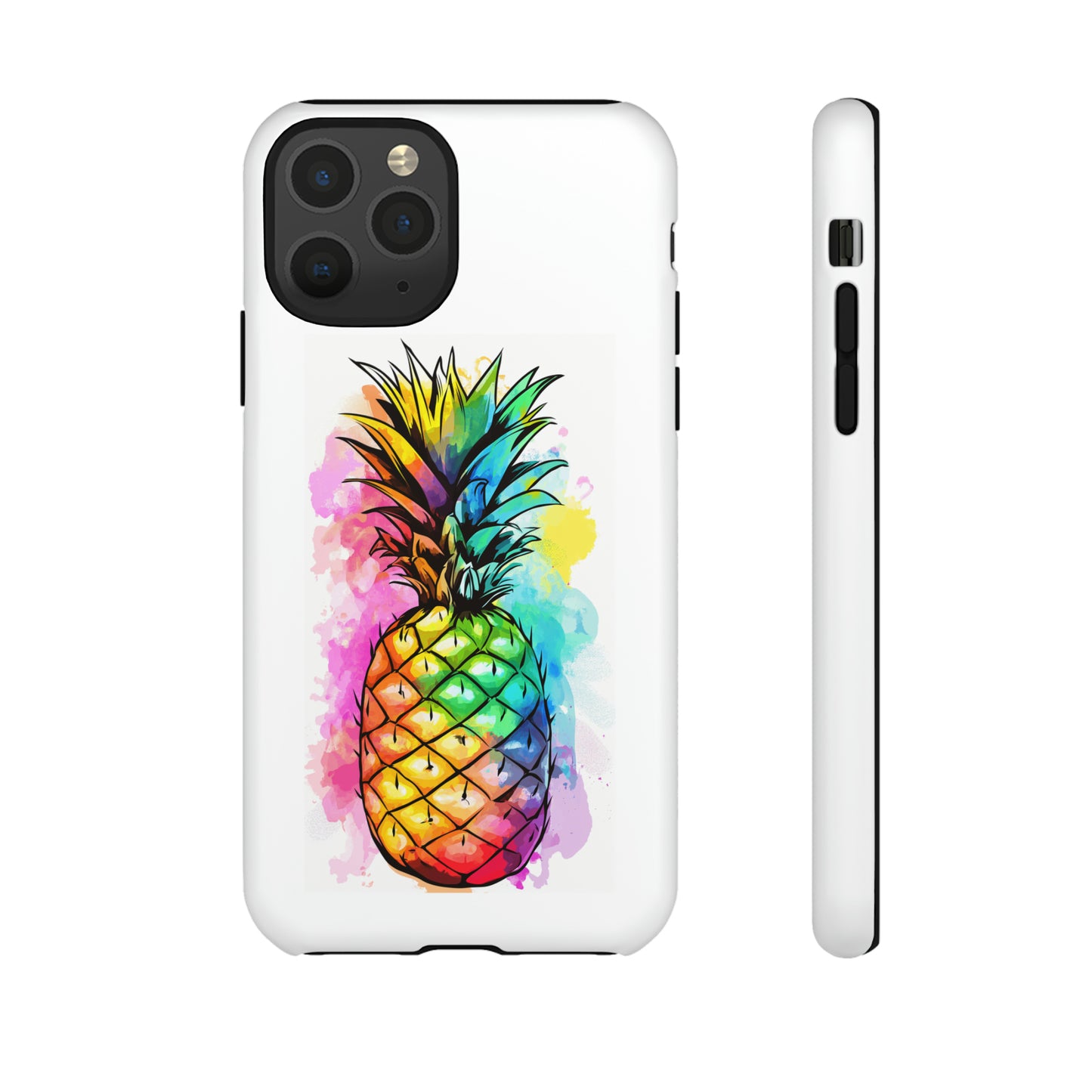 Color Splash Pineapple Hawaiian Phone Case, Tropical, Hibiscus, Wireless Compatible, Protective Cell Phone Case for iPhone, Samsung, Pixel