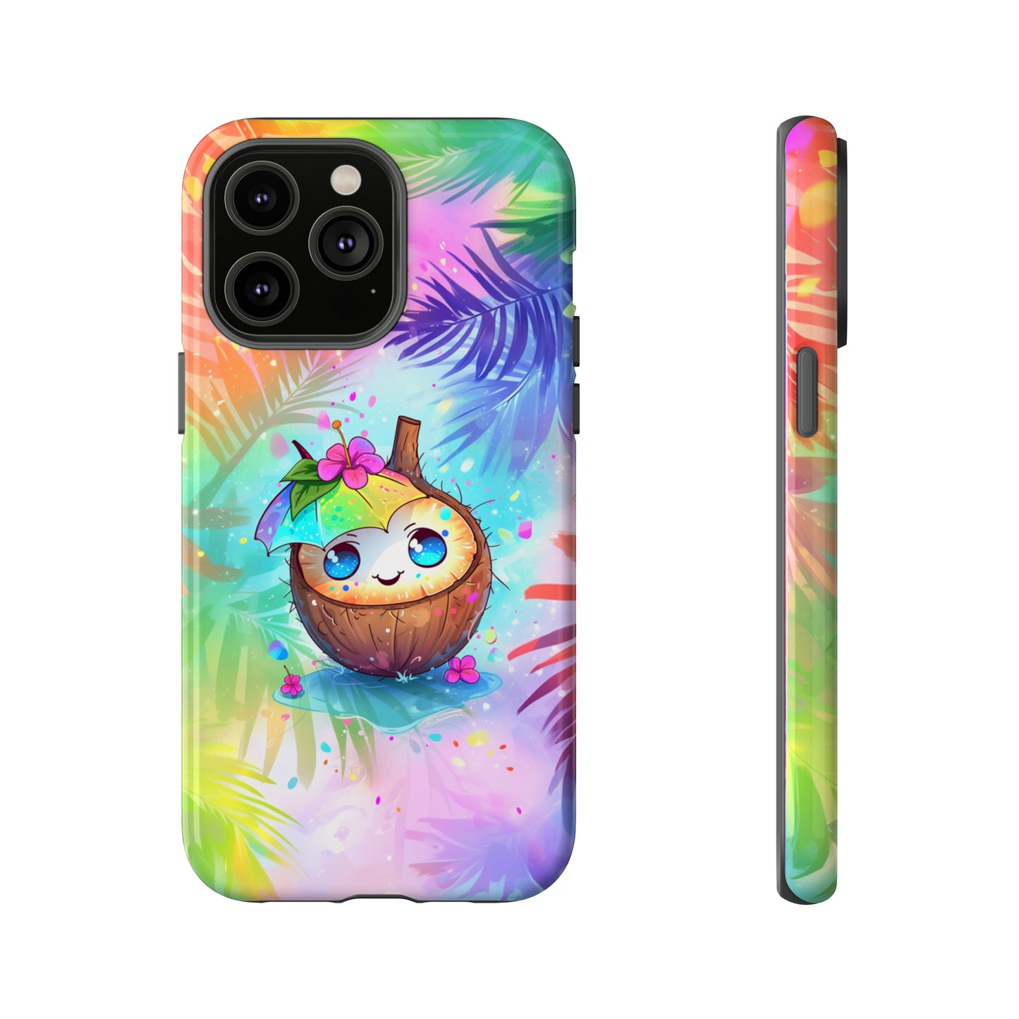 Cute Anime Coconut Hawaiian Tropical Phone Case, 808, Island Tropics, Wireless Compatible, Protective Cell Phone Case iPhone, Samsung, Pixel