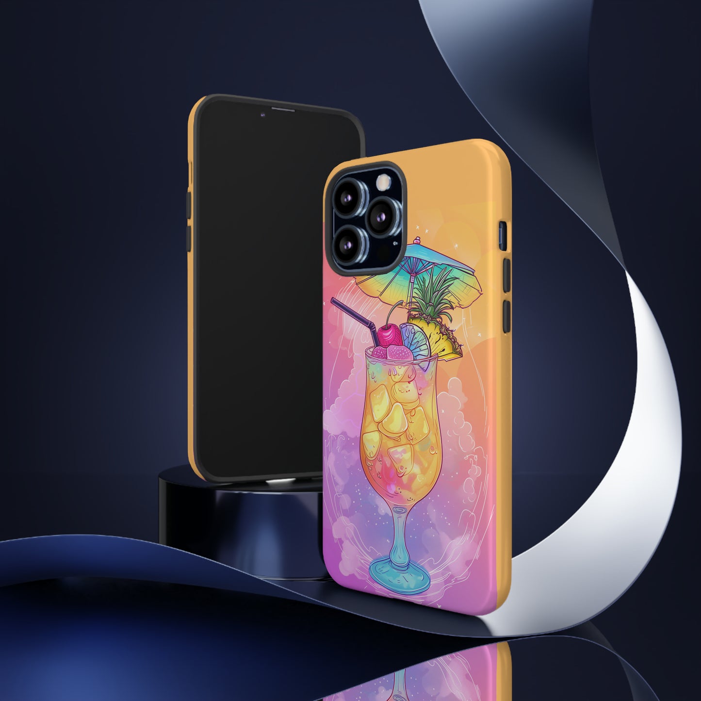 Pina Colada Cocktail Hawaiian Tropical Phone Case, Island Tropics, Wireless Compatible, Protective Cell Phone Case iPhone, Samsung, Pixel