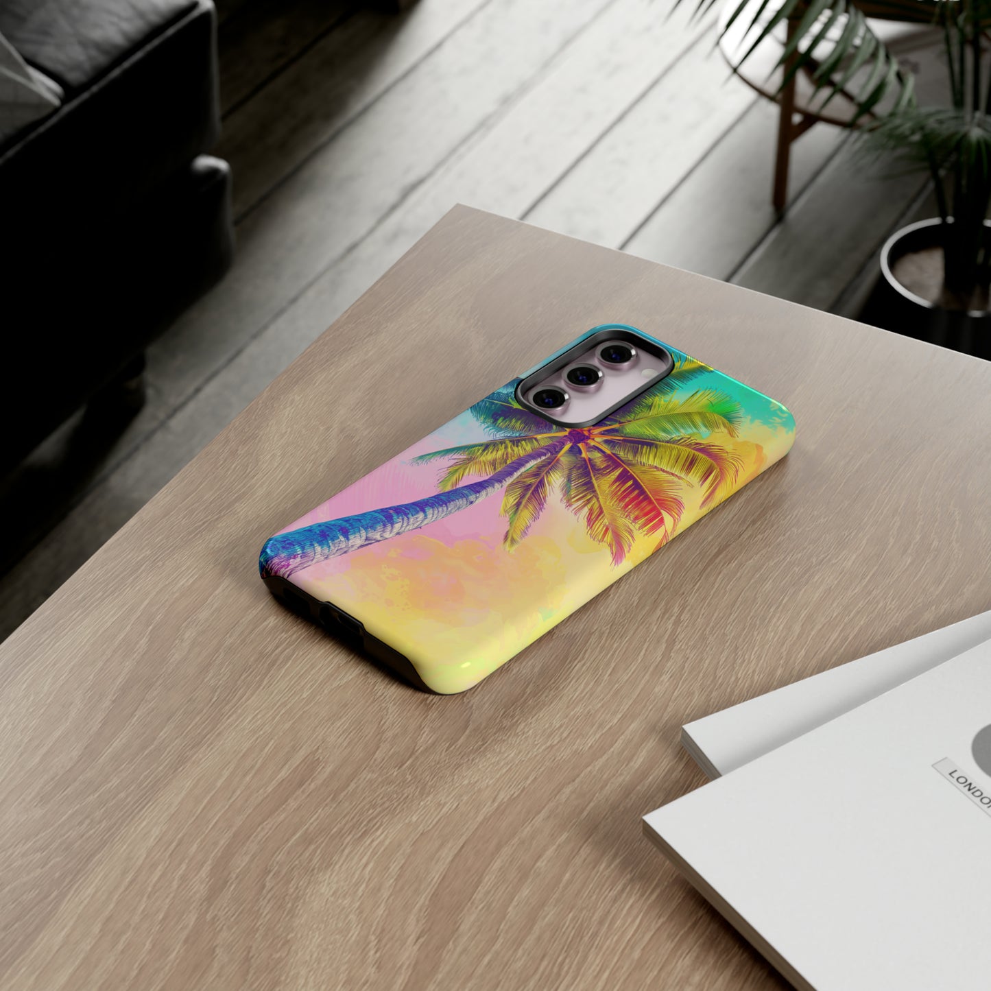 Palm Tree Colorful Hawaiian Tropical Phone Case, 808, Island Tropics, Wireless Compatible, Protective Cell Phone Case iPhone, Samsung, Pixel